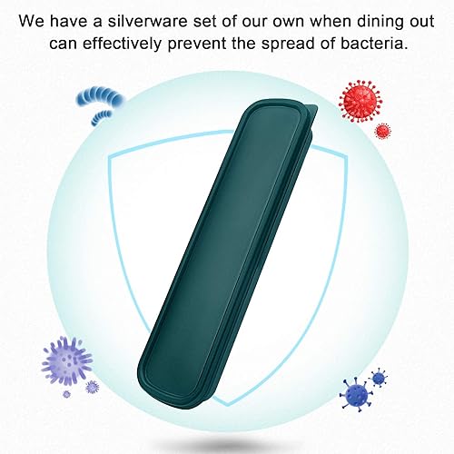 Miniatura 8 de Juego de utensilios de viaje portátiles con estuche de acero inoxidable 188, juego de cubiertos negros que incluye cuchillo tenedor y cuchara con