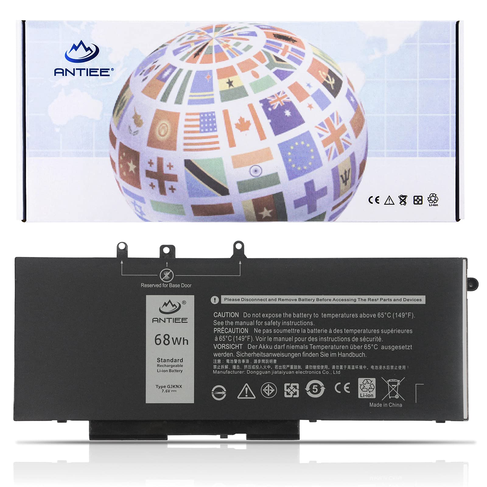 ANTIEE 68Wh GJKNX Laptop Battery Replacement for Dell Latitude 5480 5580 5280 5288 5290 5488 5490 54