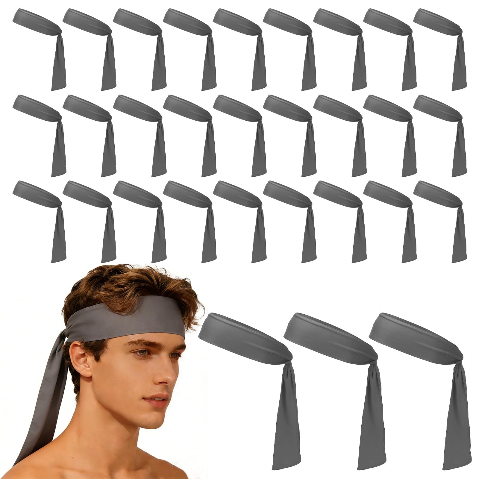 Fascia tergisudore per capelli da corsa, atletica, regolabile, antiscivolo, traspirante, adatta per (Tennis)