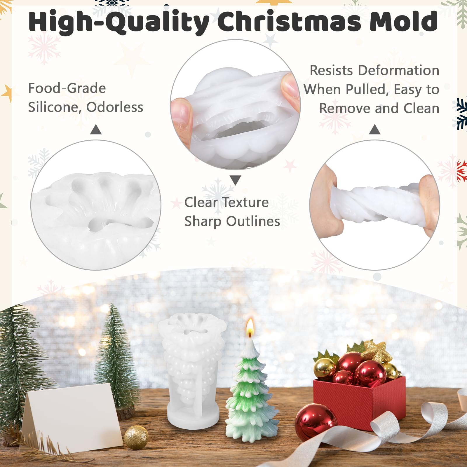 Stampo in silicone per albero di Natale, stampi in resina Raysin per candele in gesso e cemento 3D, decorazioni fai da te per la casa - Italia