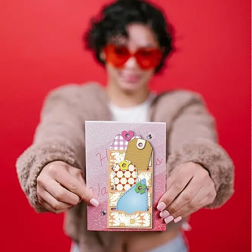 Miniatura 2 de GLOBLELAND Marco de sello abstracto, troqueles de metal, troqueles de corte de franqueo, plantillas de metal para hacer tarjetas, herramienta de