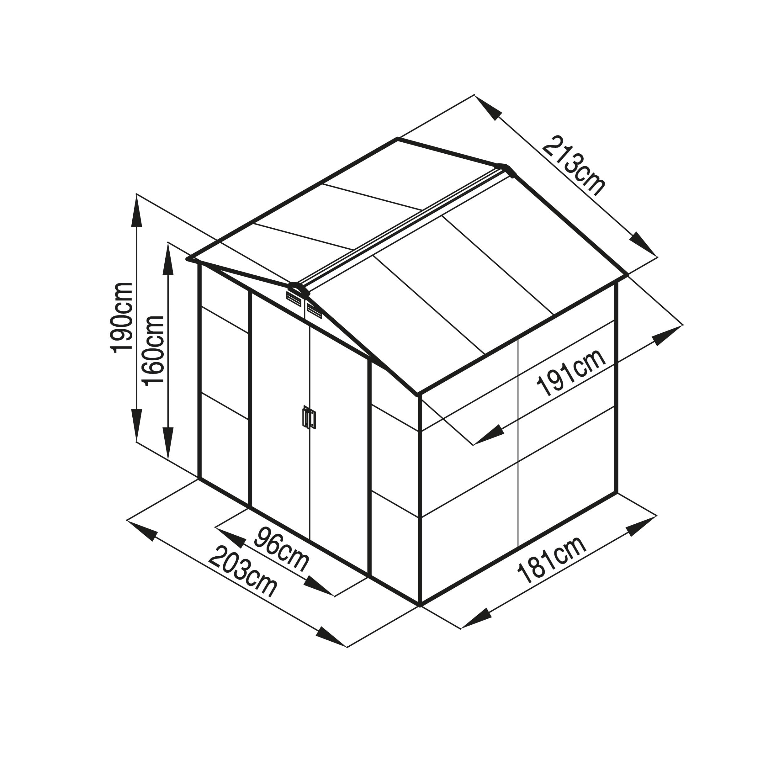 Domek ogrodowy G21 GAH 407, 213 x 191 cm, brązowy, łatwy montaż, 4,1 m², ocynkowana powierzchnia, kratka wentylacyjna