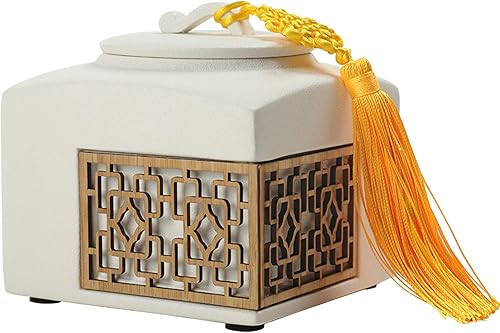 ONDIAN CHUNCIN - Ceramic Small Pet Urn Decorative Sealed Against Moisture Memorial Funeral Keepsake Urn for Dog Cat Mini Animal Urn Memory Gifts