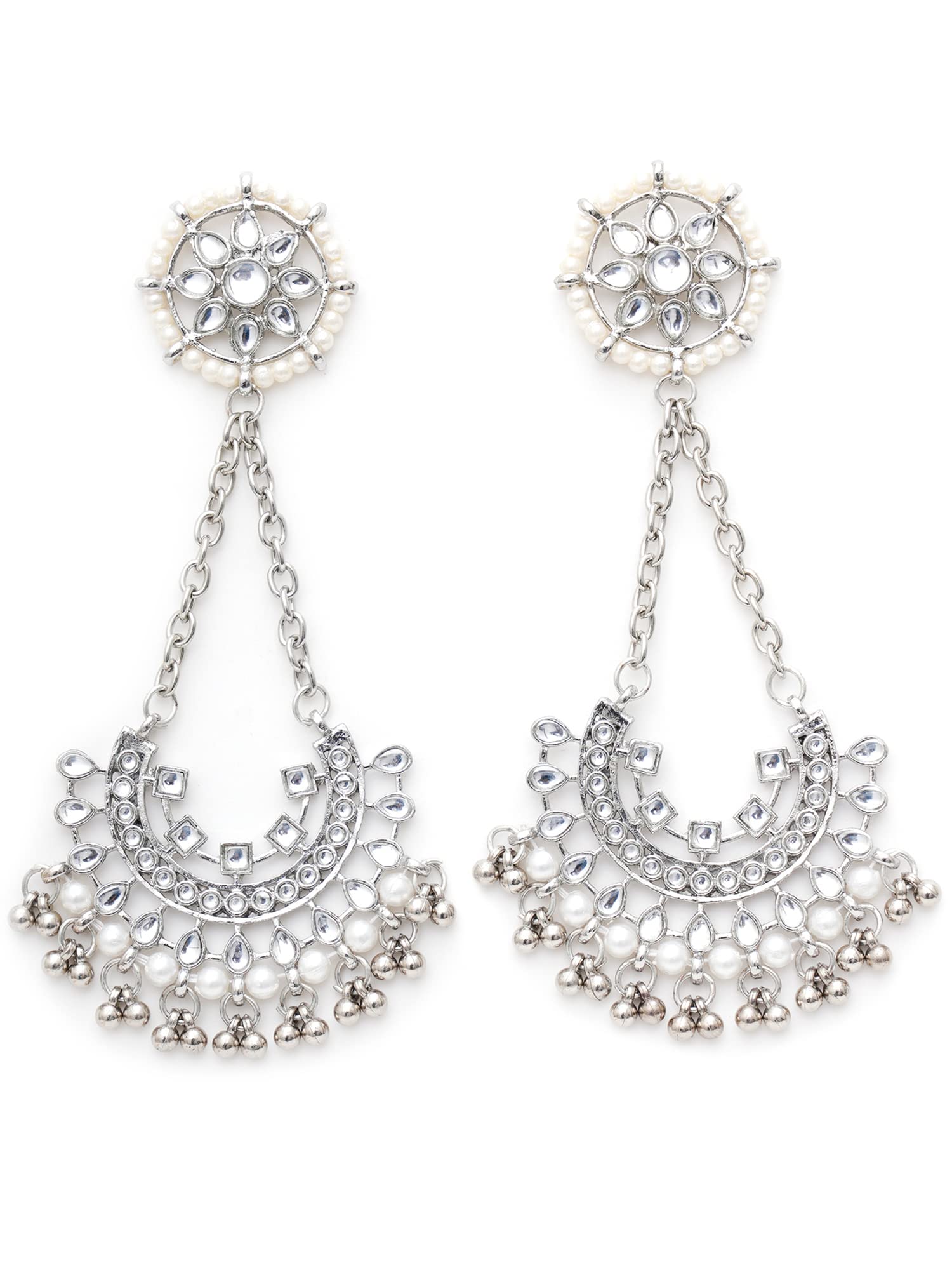 See full amazon price history chart for Karatcart Oxidised Silver Kundan Studded Floral Chandbali Earrings Karatcart Oxidised Silver Kundan Studded Floral Chandbali Earrings (B09XR9F9X9) Amazon Price History, Amazon Price Tracker