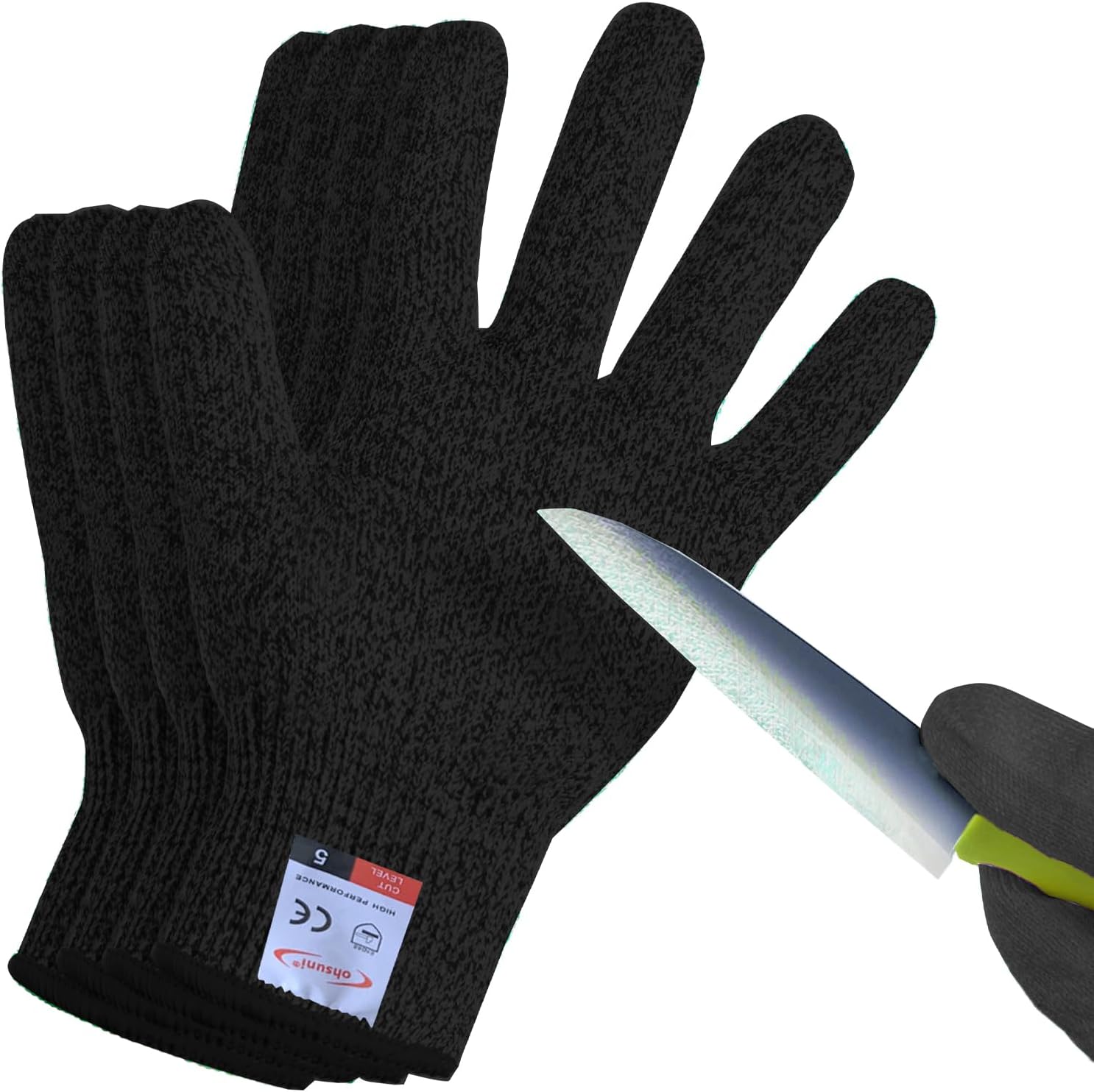 ohsuni Cutting Gloves, 2 Pairs of Cut Resistant Gloves Food Grade, Cut Resist...