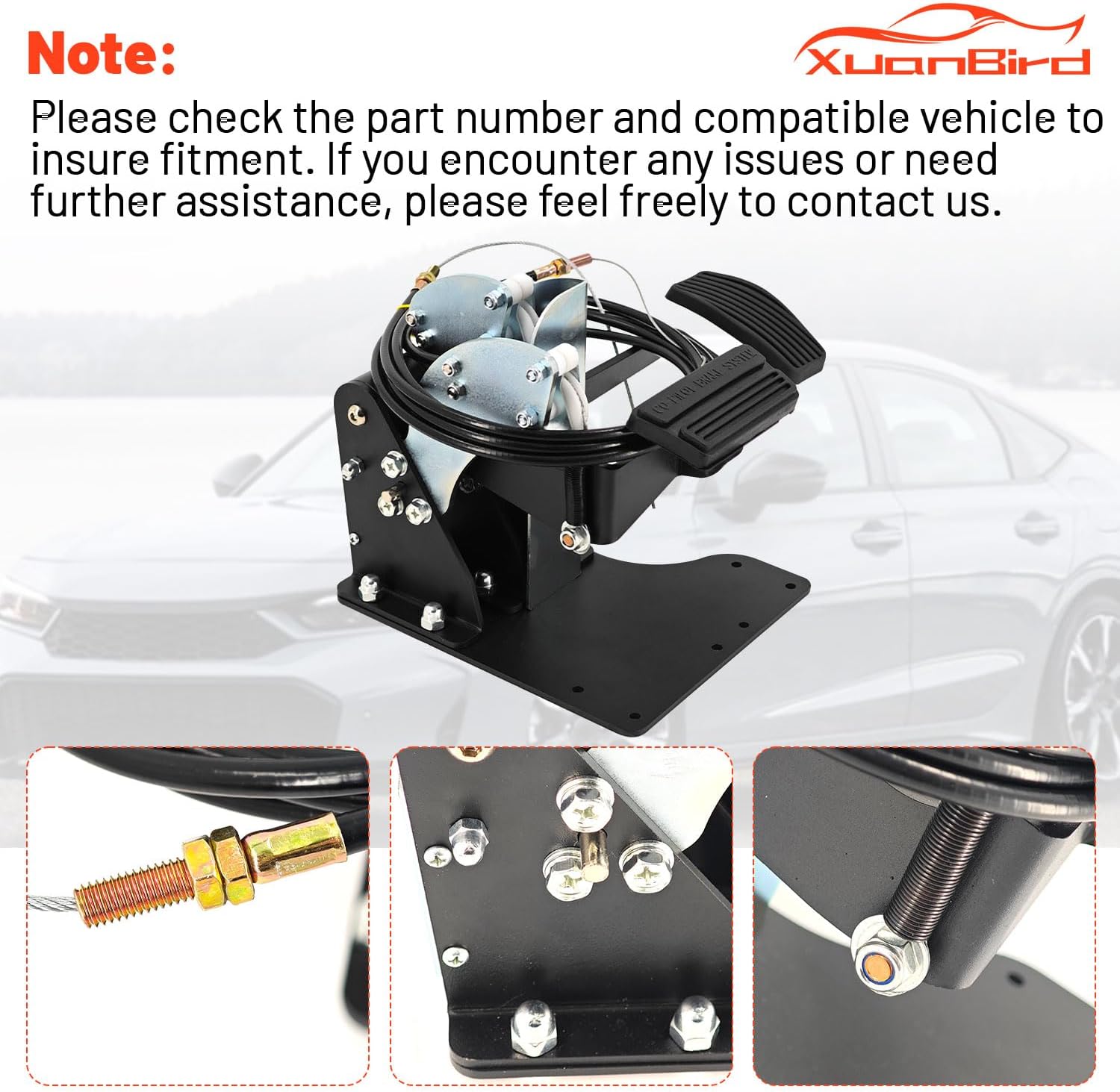 Dual Control Pedal for Right Hand Drive | Passenger Side Universal Gas and Brake Pedal RHD Conversion Kit for Driver Education Training Vehicles, Postal Carrier, Instructors | Replace ACAR-B7D