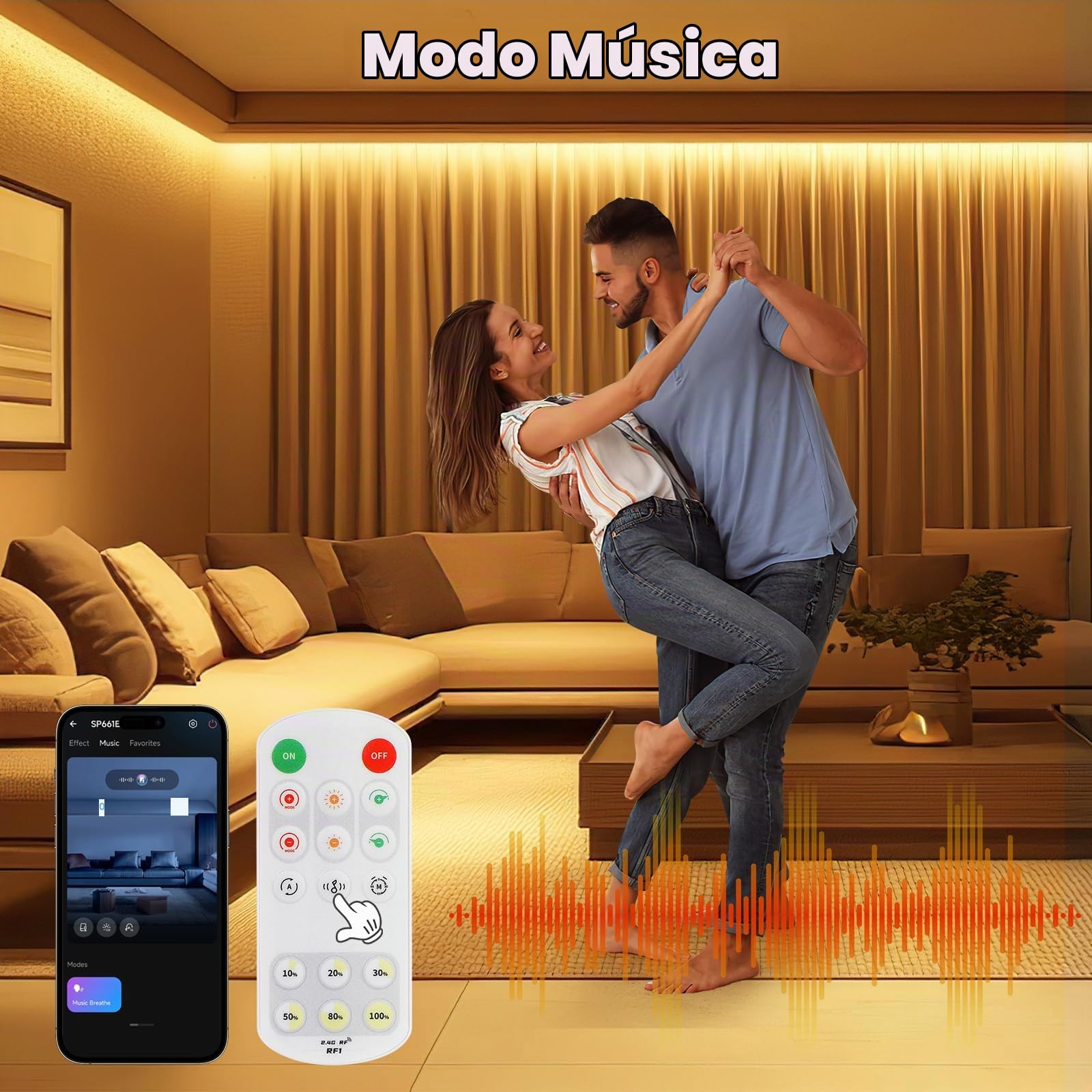 Tira LED COB 10m App, Tira LED Blanco Calido con App Inteligente y Control Remoto, Función Temporizador, Color Dinámico, Modo Música para Pared, TV Cocina Sala de Estar, 3000K