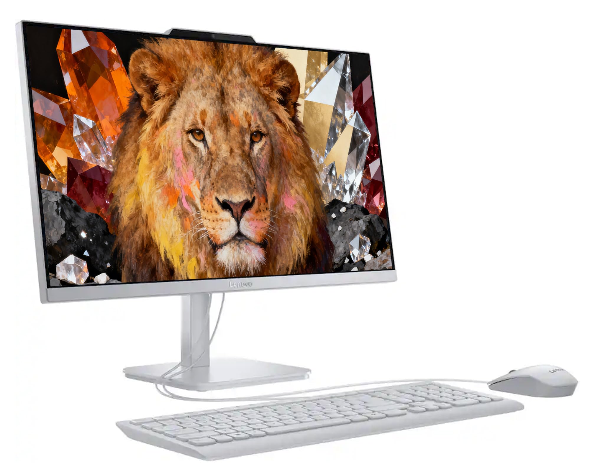 Lenovo A100 23.8" FHD All-in-One PC, Intel 4-Core CPU, 16GB RAM, 512GB SSD, Webcam, Wi-Fi 6/Bluetooth, RJ-45, Keyboard & Mouse, Perfect for Multi-User Home/Office/Online Learning, Windows 11,LE Bundle