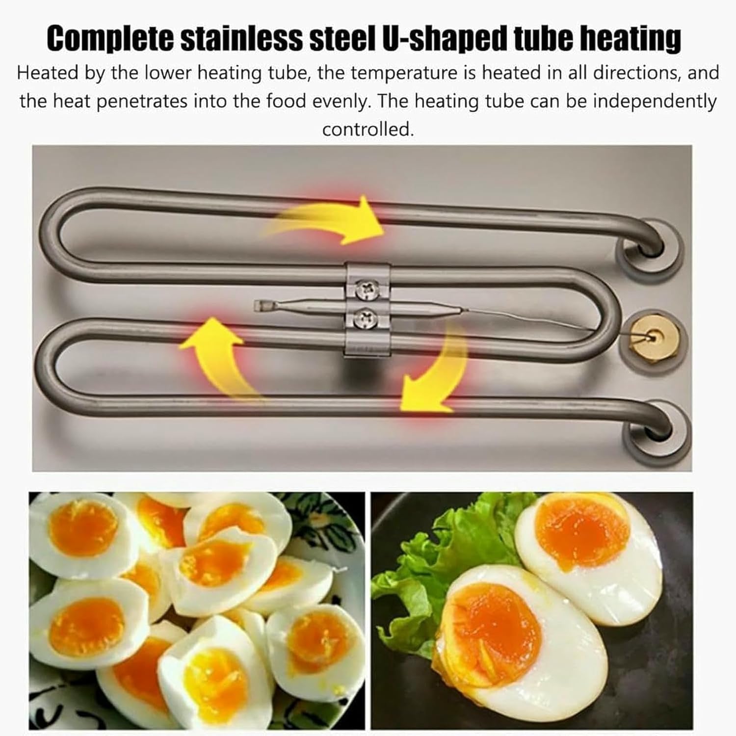 Brotherhood Of Busteal Water Waters, Egg Boil Machine, Adjusted To 110 ° C, U U Heating In U -Shaped Tube, Stainless Steel Material, High Capacity, For Restaurant ~/