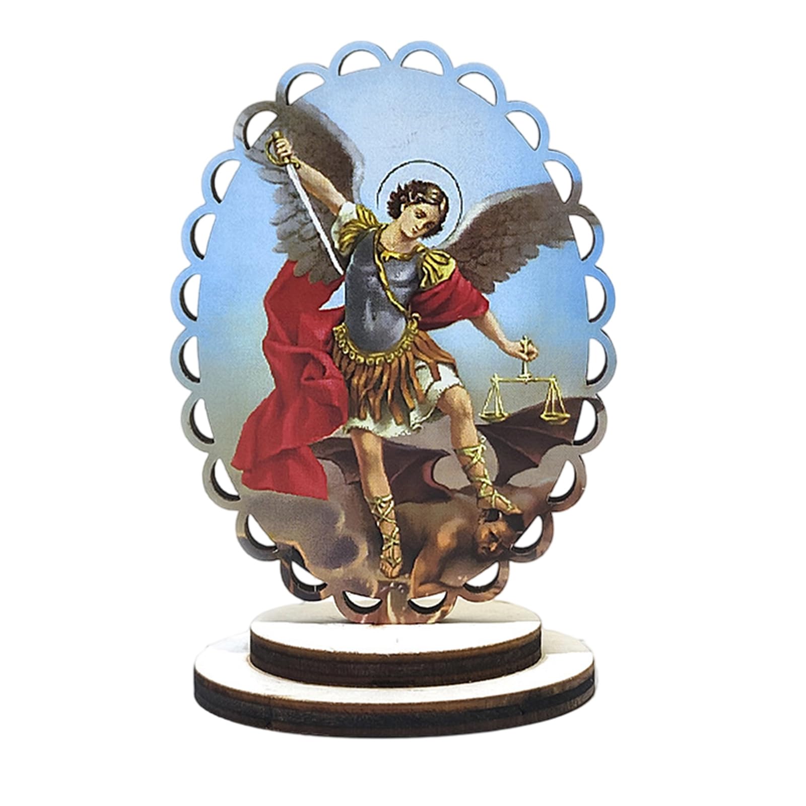 Tsophreniq Wood Religious Statue Wood Standing Figurine with Intricate Detail Perfect for Religious and Artistic Collectors Statue