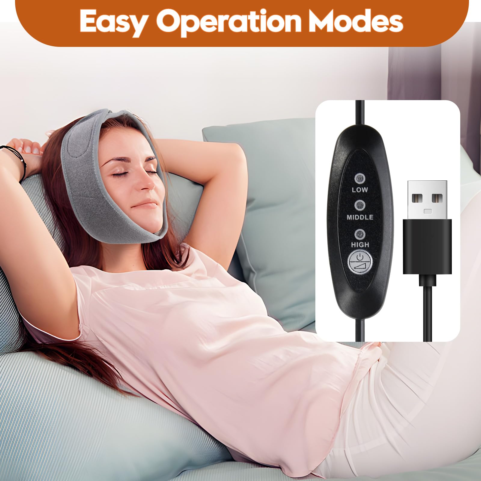 Face Heating Pad for TMJ Pain Relief, Wisdom Teeth Recovery, FSA HSA Eligible Heated Face Mask with 3 Adjustable Settings, USB Electric Wearable Heating Pad for Facial Surgery Jaw Chin Wisdom Teeth