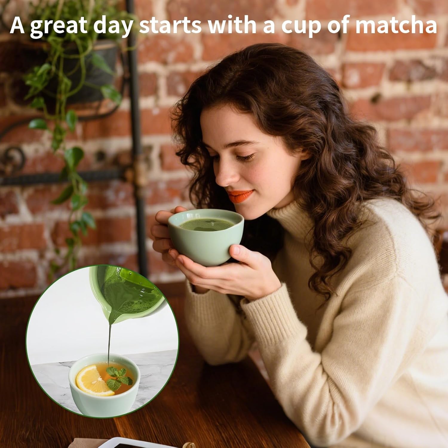 12 Pcs Matcha Whisk Set - Matcha Set Includes Ceramics Matcha Bowl and Cup, Matcha Kit for Ceremony Making Tools, Gift for Family/Friend （green）