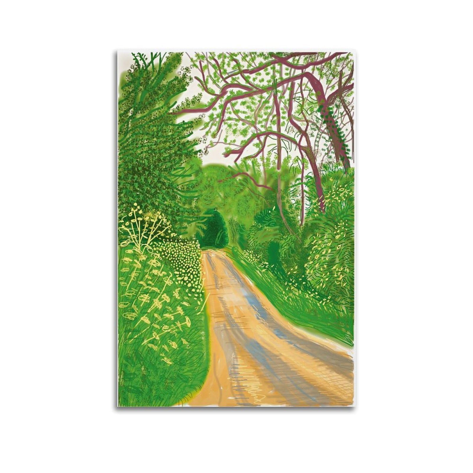JoenTdrn David Hockney Vintage Abstract Aesthetic Canvas Wall Art Print Home Decor for Bedroom Living Room12x18inch(30x45cm) Unframe-style