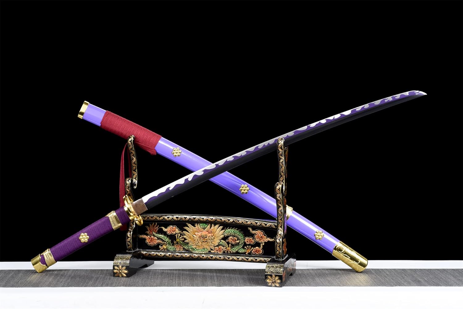 One Piece Roronoa Zoro's Katana Purple Yama Enma Cosplay Replica Anime Swords High-Carbon Steel Handmade Katana Sword Real Japanese Samurai Sword