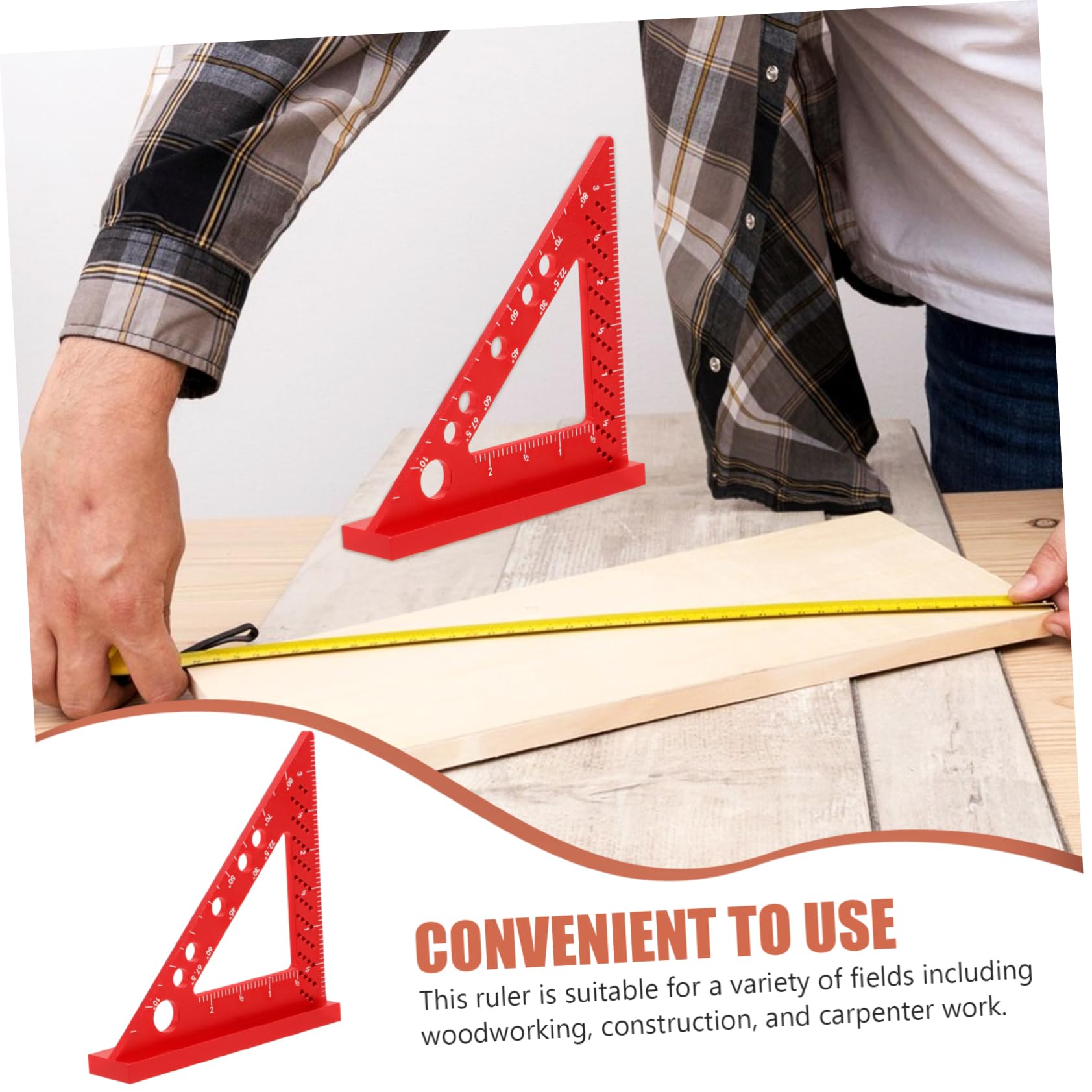 OSALADI Working Ruler Precision Metal Triangle Ruler Geometric Rulers 45 Degree and 90 Degree Angle Marking