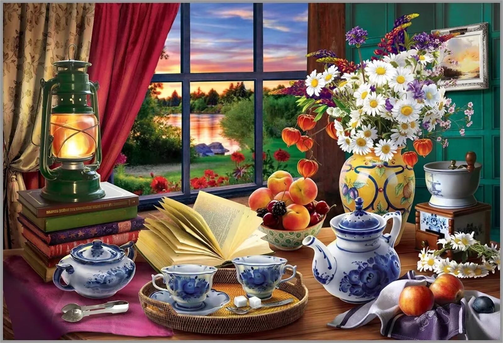 Dipingere con i Numeri Adulti,Rinfresco serale Pittura di Numeri a Olio Fai da Te kit di pittura acrilica per adulti Bambini,Con Pennelli e Colori Acrilici per casa Decora Regalo con Telaio,60x75cm