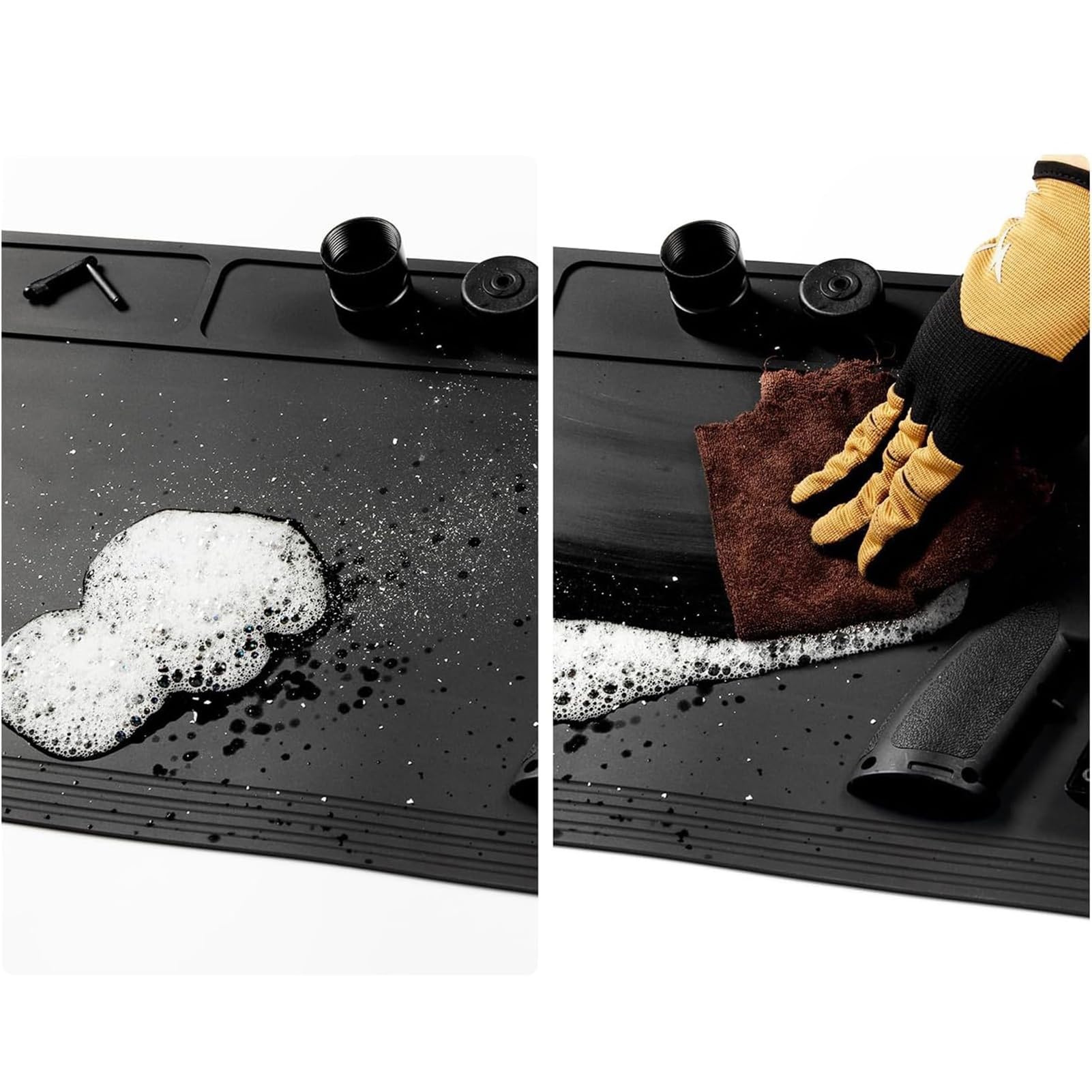 Alfombrilla de limpieza de armas con puntos magnéticos antideslizante resistente al aceite lavable