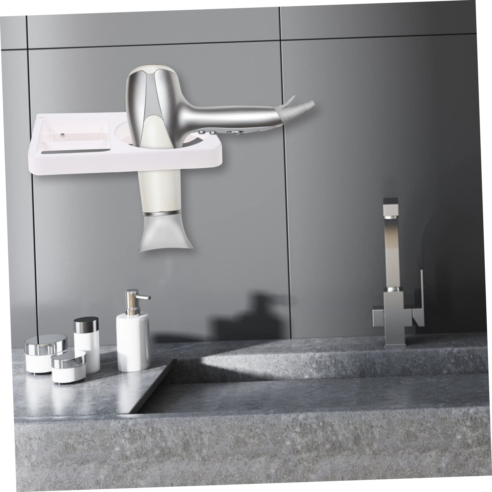 Alipis 3pezzi Supporto Per Asciugacapelli Da Muro Rack Per Phon Compatto e Funzionale Organizer Per Bagno e Salone Design Sicuro e Pratico Facile Da Installare e Risparmio Di Spazio