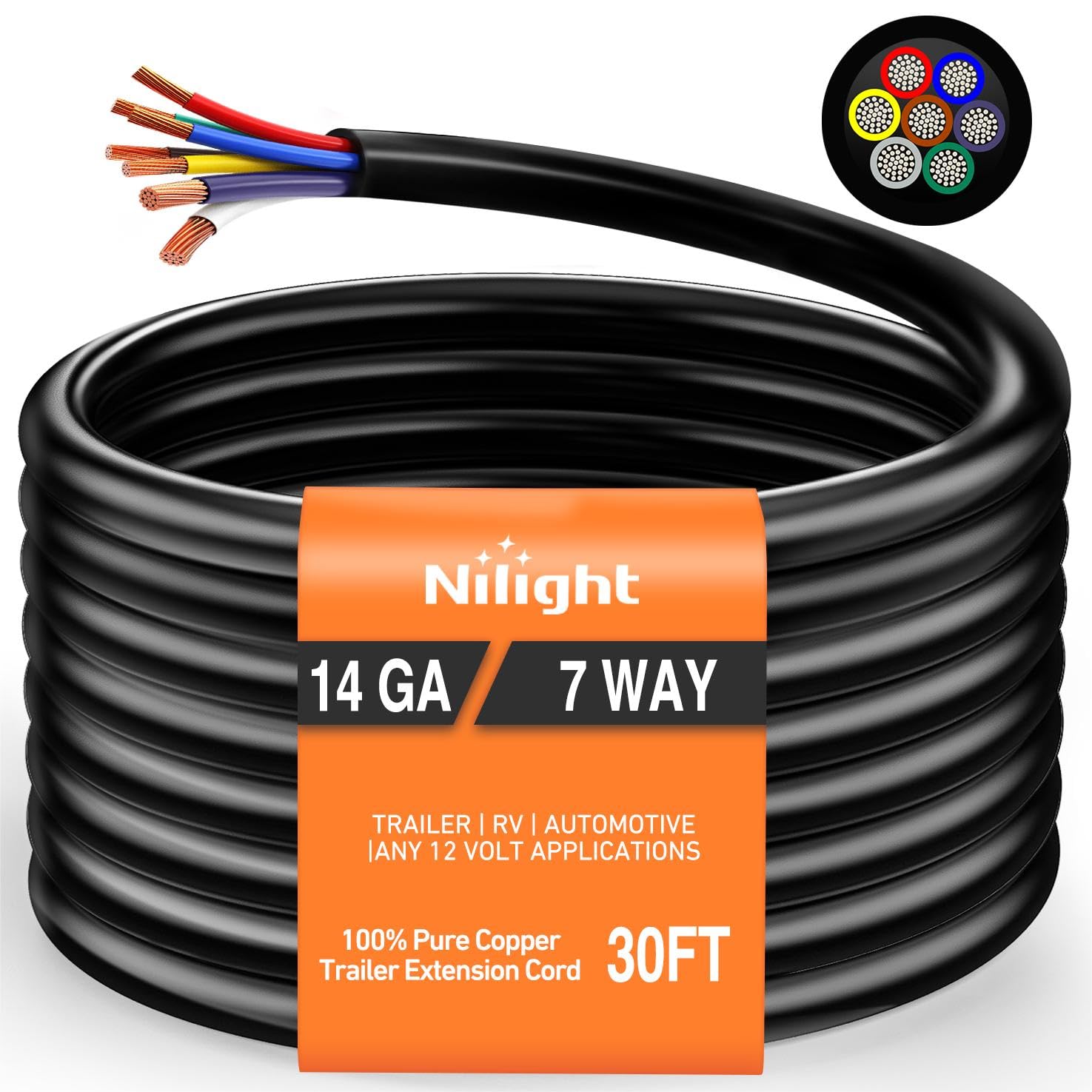 Nilight 7 Way Trailer Junction Box Weatherproof Color-Coded Studs — Amazon image 15