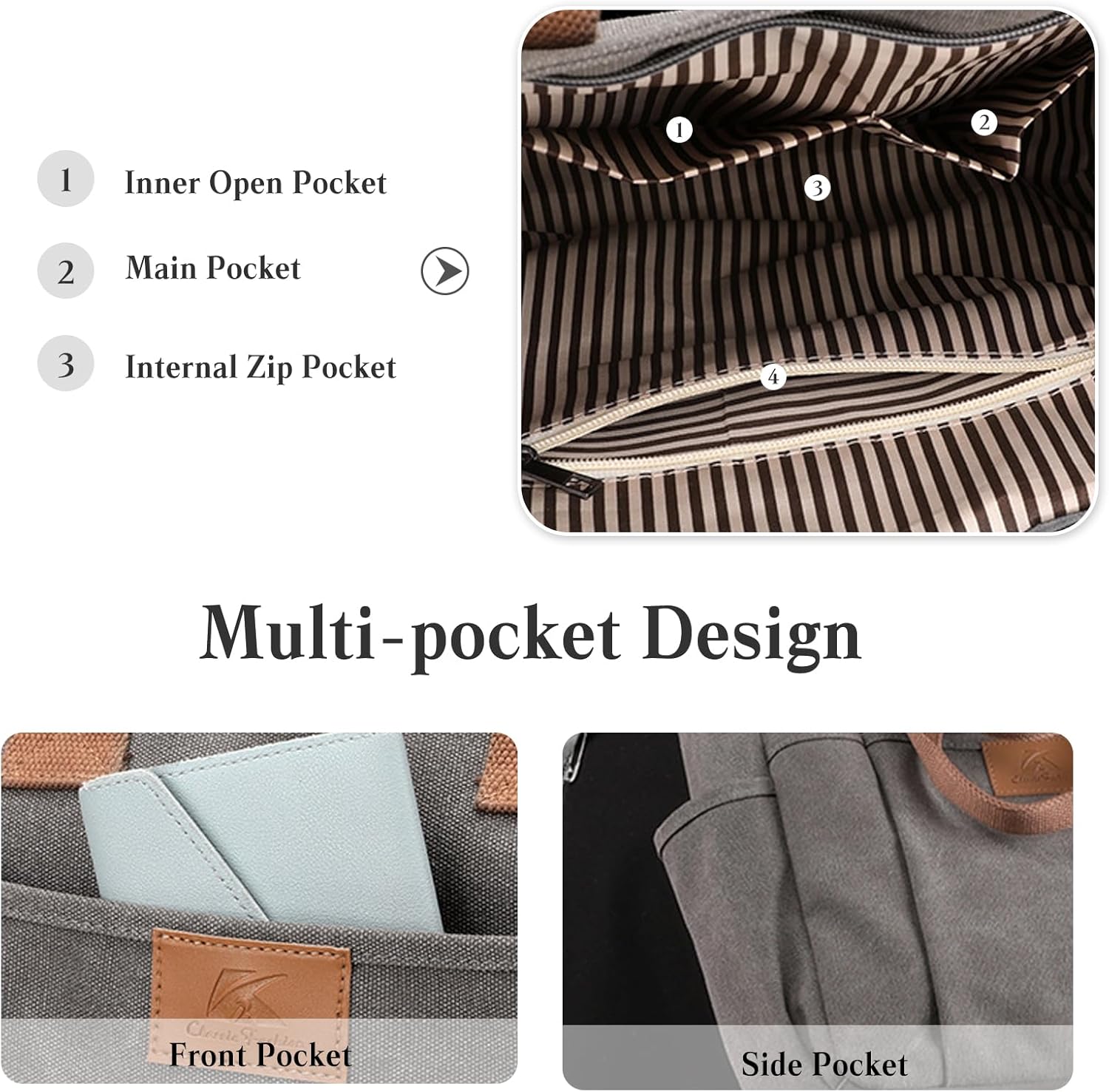 CORIOS Canvas Shoulder Bag Women Tote Handbag Large Capacity Crossbody Bag Casual Top Handle Bag Satchel Bag Messenger Bag