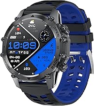 Montre connectée pour homme - HD - 1,52" - Longue durée de vie de la batterie : 500 mAh - 114 modes de sport - Style militaire - Montre de fitness avec fréquence cardiaque, podomètre, moniteur de