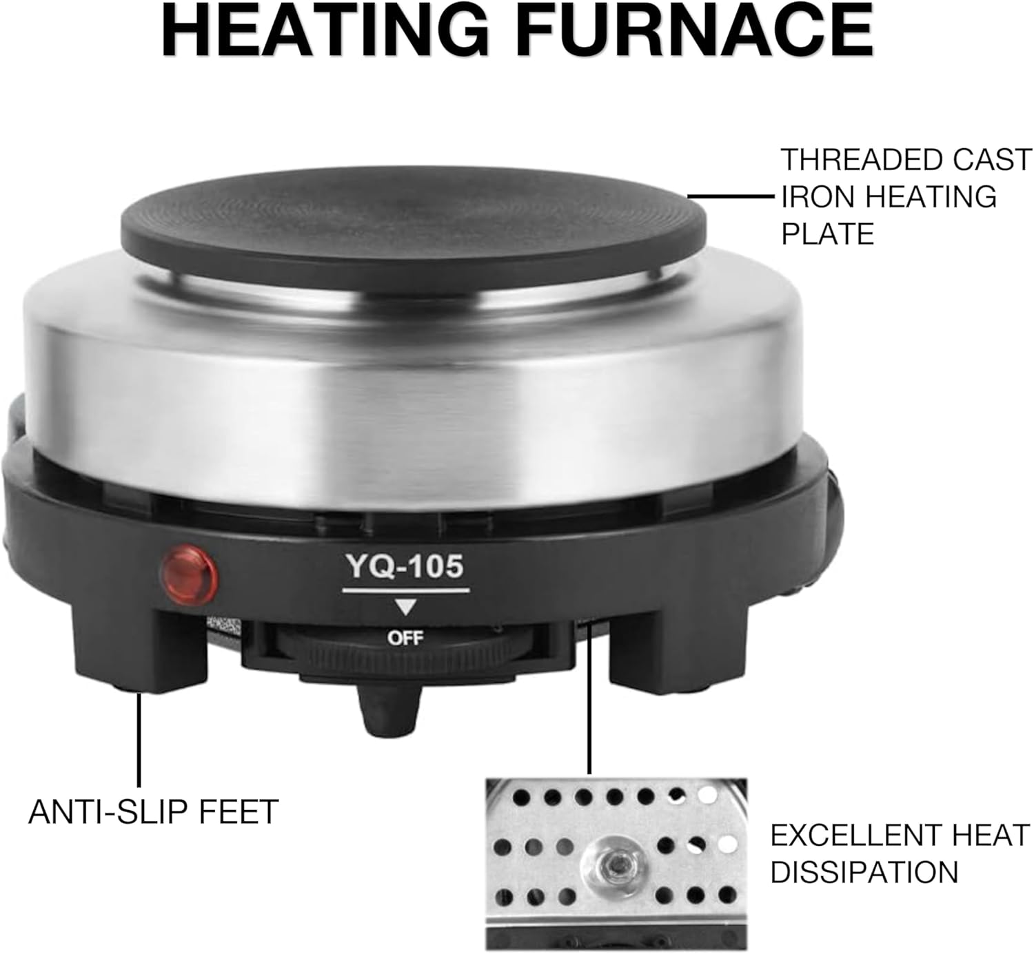 500W Soap Heating Making Kit, Stainless Steel Candle Making Kit, Soap Making Supplies with 1.2L Soap Melting Pot and Heating Furnace, 104°F - 464°F Adjustable Overheating Protection