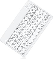 Emetok QWERTZ Bluetooth Billentyűzet iPad/iPhone Készülékekhez - Ultravékony, Újratölthető, Vezeték Nélküli Mini Billentyűzet, Fehér 1