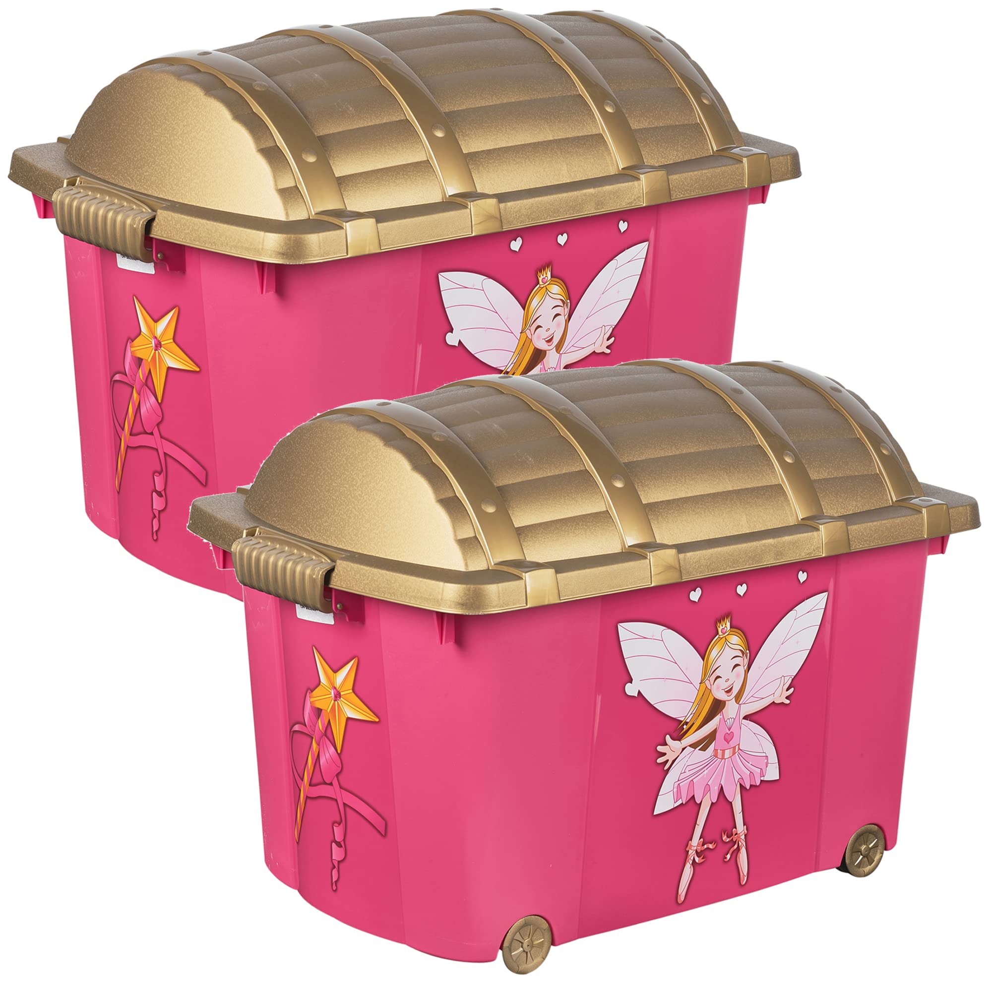 Urbn-Toys Fairy Design Pirate Or Ed Treasure Storage Container Chest Box Party Prop Play Set For Kids (, 2)