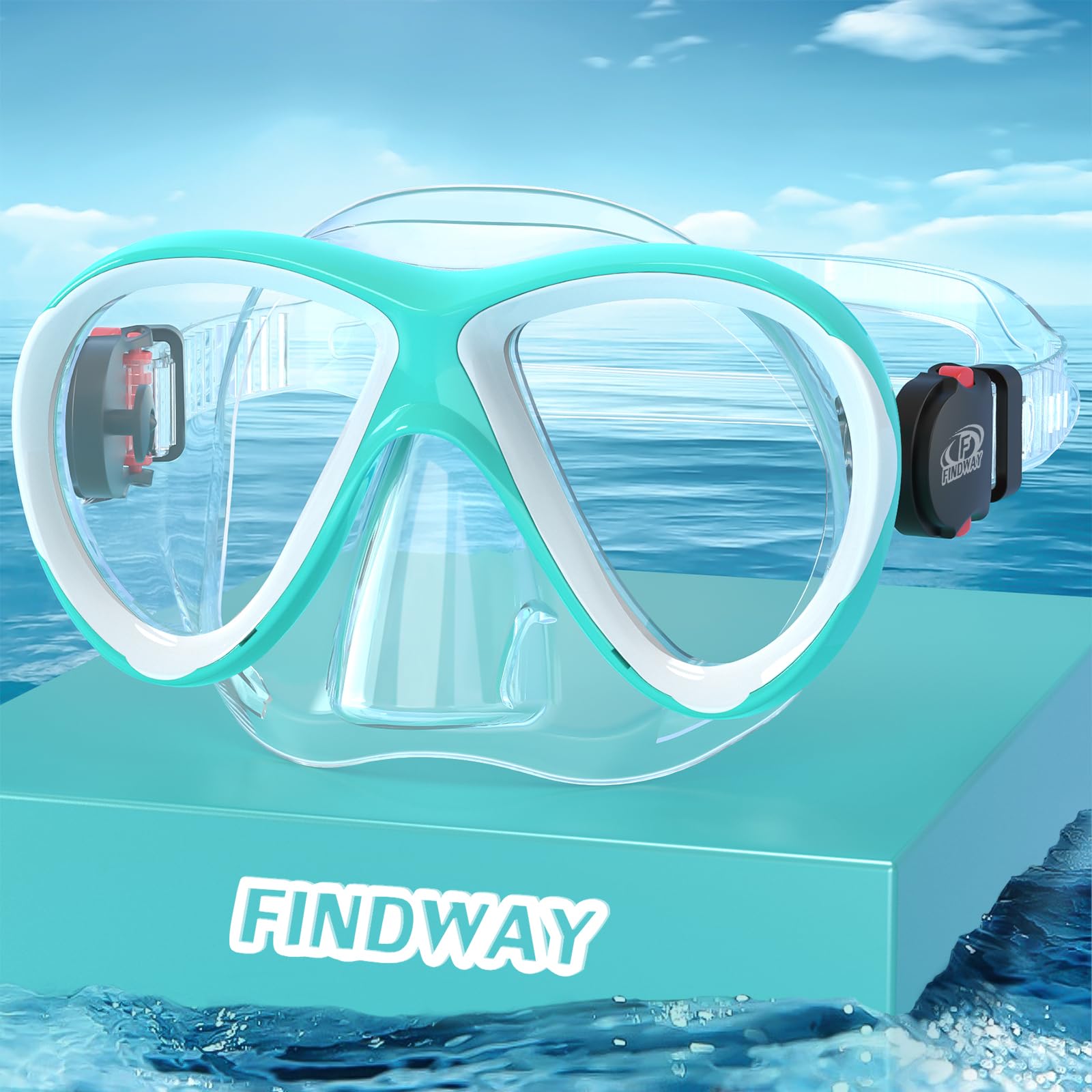 Findway Gafas Buceo Niño, Mascara Buceo Niños para 4,5,6,7,8,9,10,11,12 Años, Anti-Fugas Mascara Snorkel, Vidrio Templado Gafas de Natación Niños con Tapa de Nariz