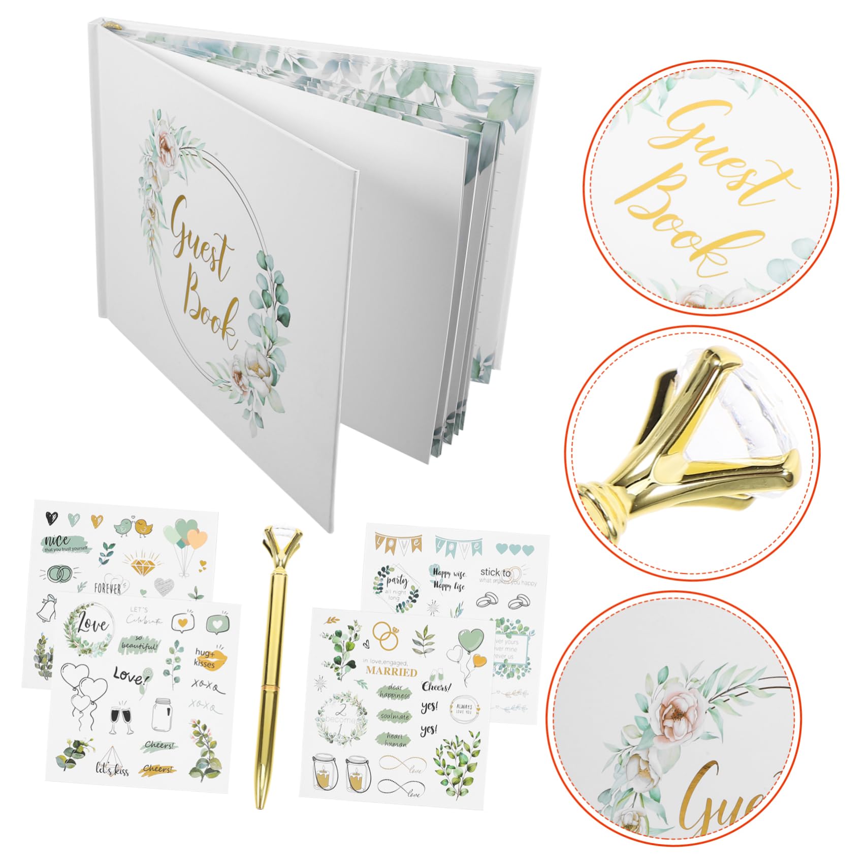 1set Libro Ospiti Per Matrimonio Elegante Con Copertina Album Per Dediche e Messaggi Per Feste e Cerimonie Completo Per Registrare Pensieri Degli Ospiti