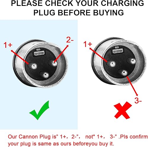 Miniatura 9 de Cargador de Bicicleta Eléctrica de 36V Fancy Buying, Cargador de Batería de Litio de Salida 42V2A, Serie 10, Conector XLR Macho de 3 Pines