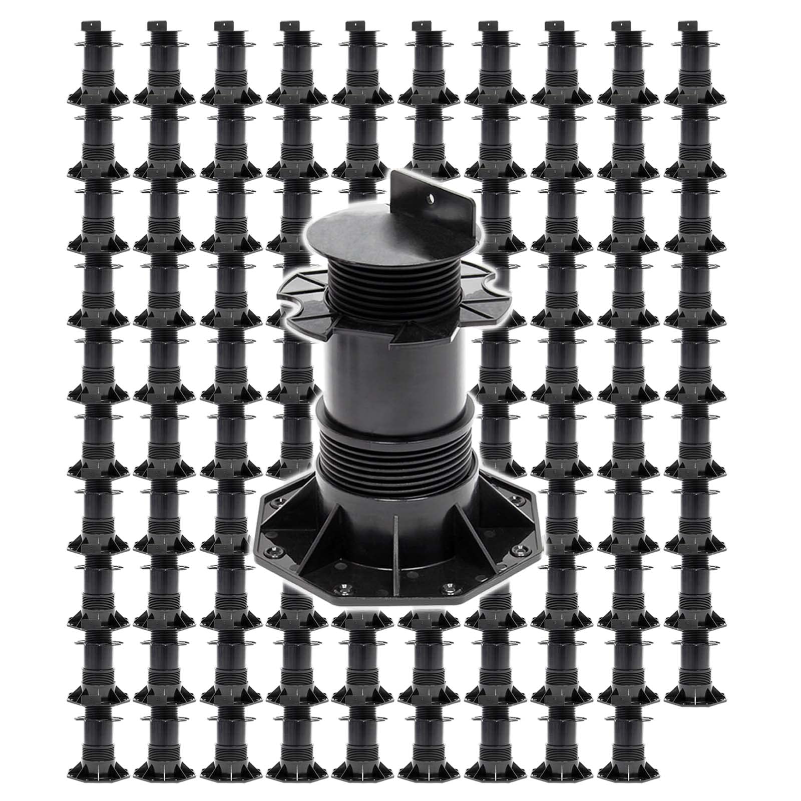 XPOtool Juego de 100 bases regulables para terraza carga máxima 2700kg ajustable en altura 140-210mm