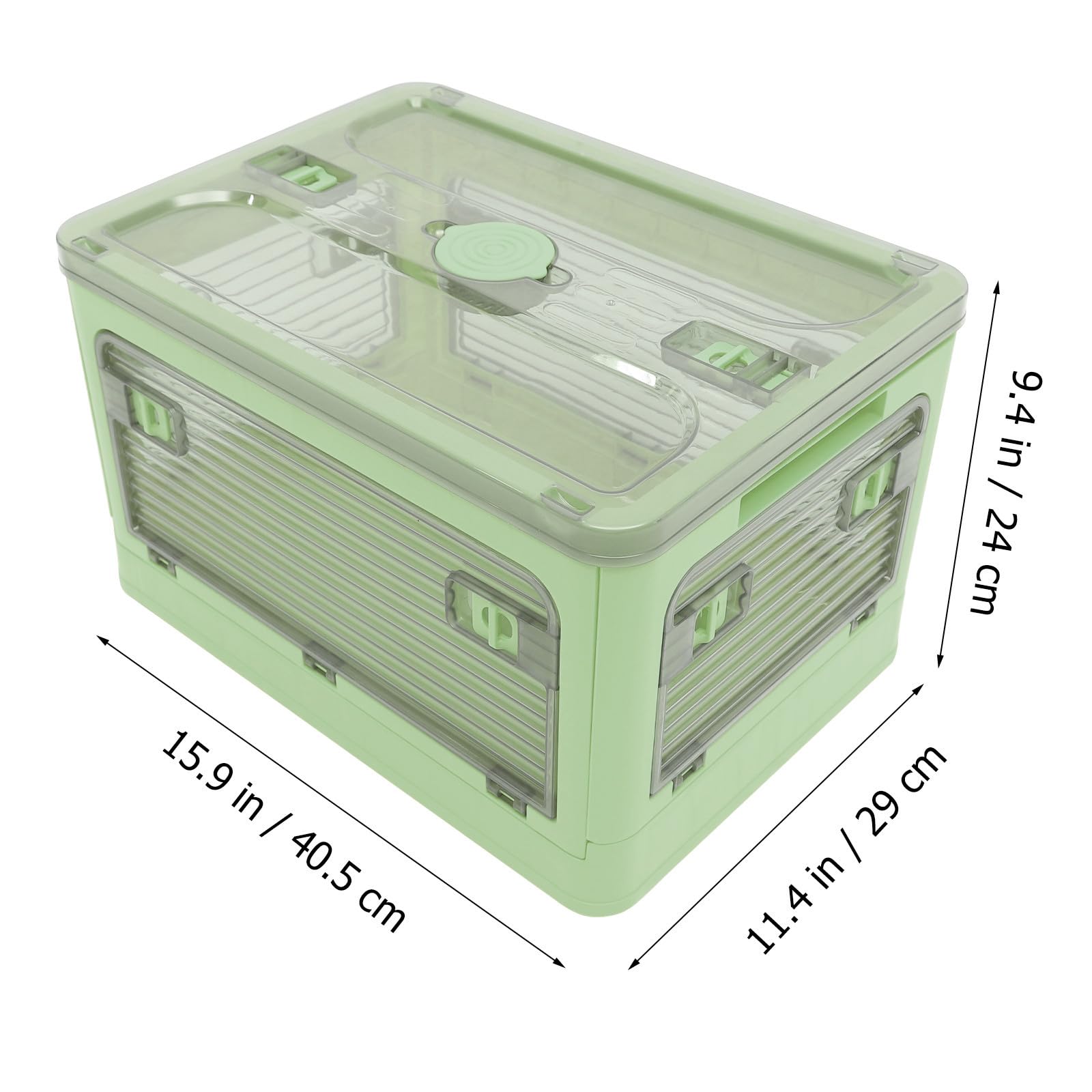 SEWACC Caja Plegable para Vehículos, Organizador de Baúl de Plástico Verde