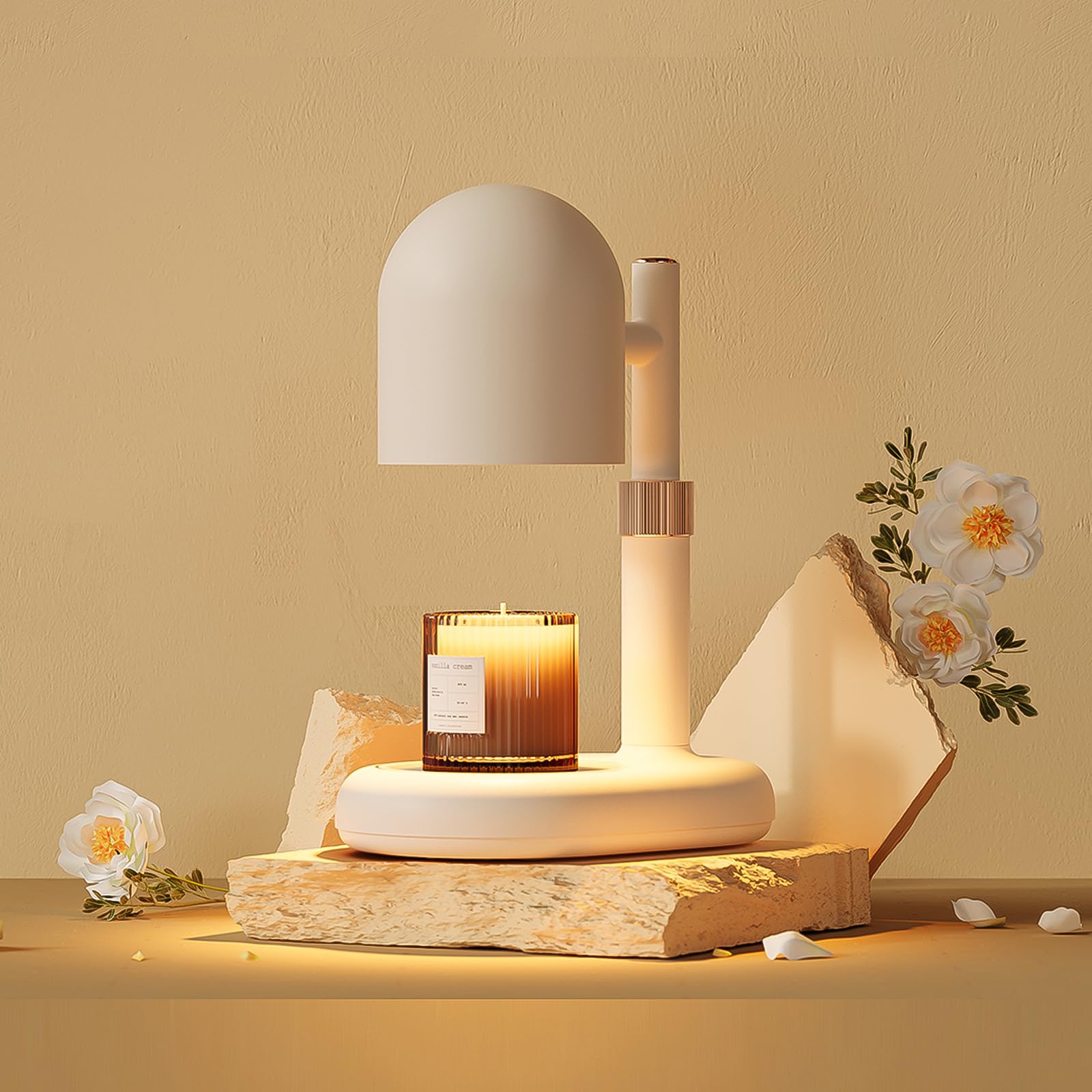 Lampada Scalda Candela, Lampada Candele Warmer Elettrica con Timer e Dimmer, Lampade Aroma Diffusore Regolabile in Altezza, con 2 Lampadine, per Casa, Camera da letto Decorazione donne e mamme