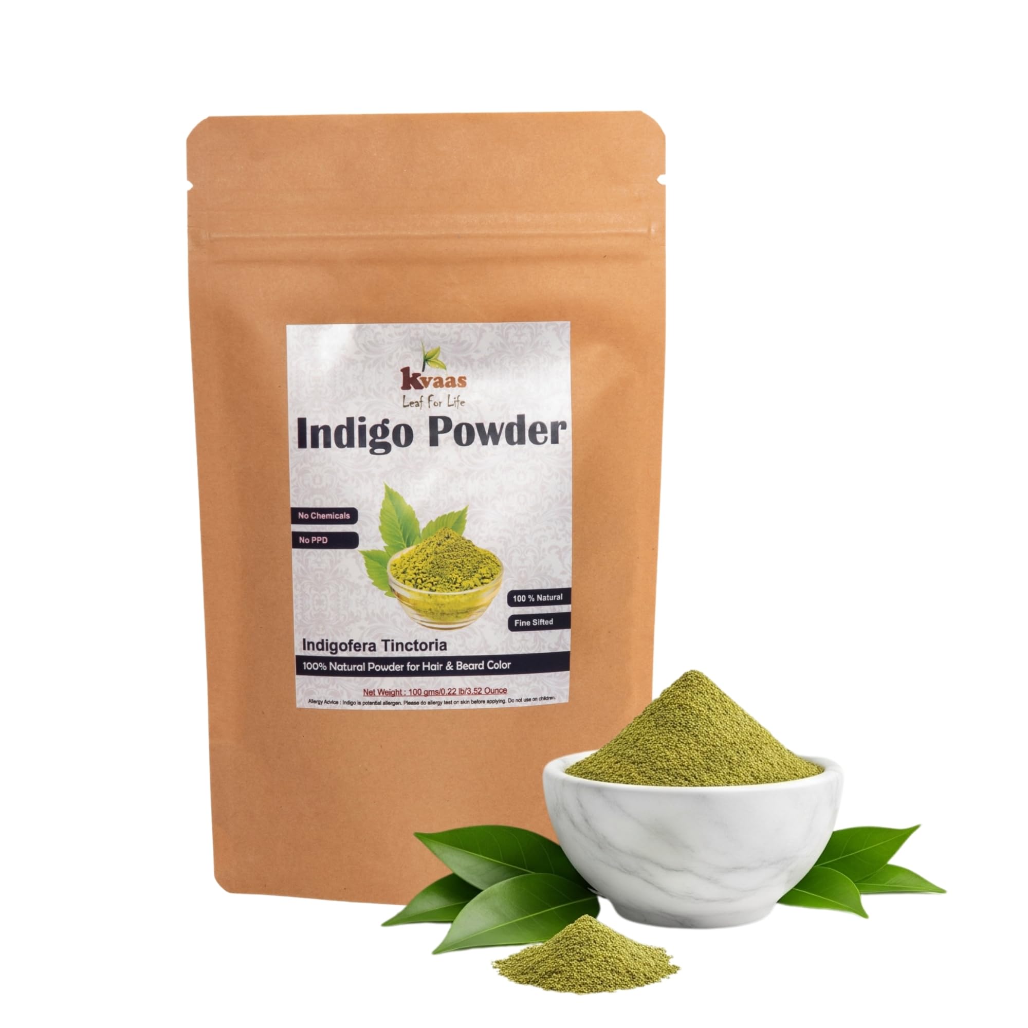 Kvaas Indigo Powder | 100 gm | Indigofera Tinctoria | Natural Hair Colour | indigo Powder for Black Hair-image-43