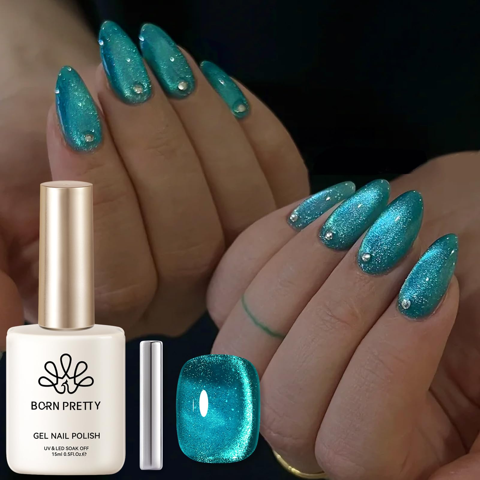 Amazon.com: BORN PRETTY Cat Magnetic Eye Gel Nail Polish, Blue