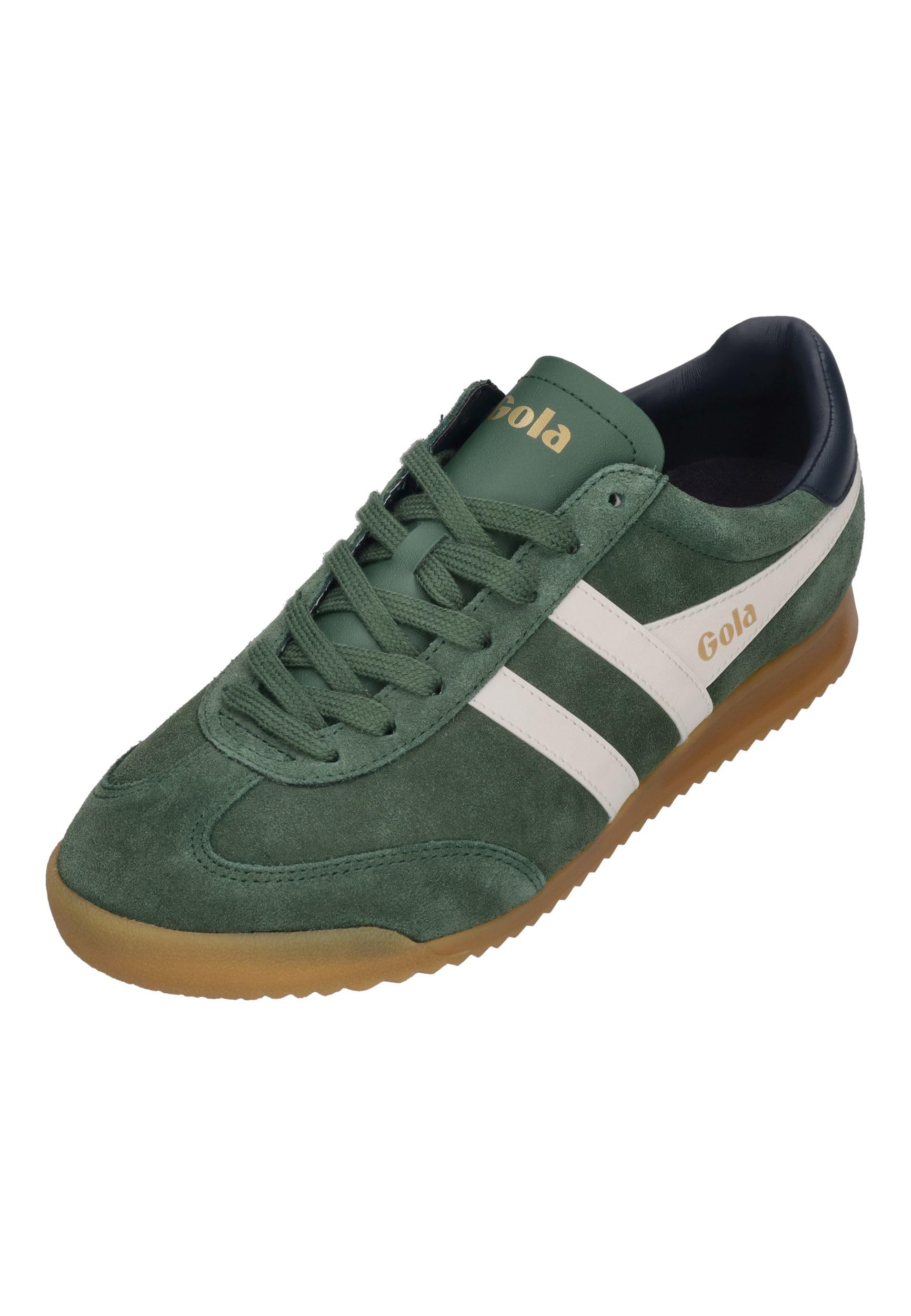 Gola Torpedo baskets homme en cuir vert et blanc de qualité supérieure