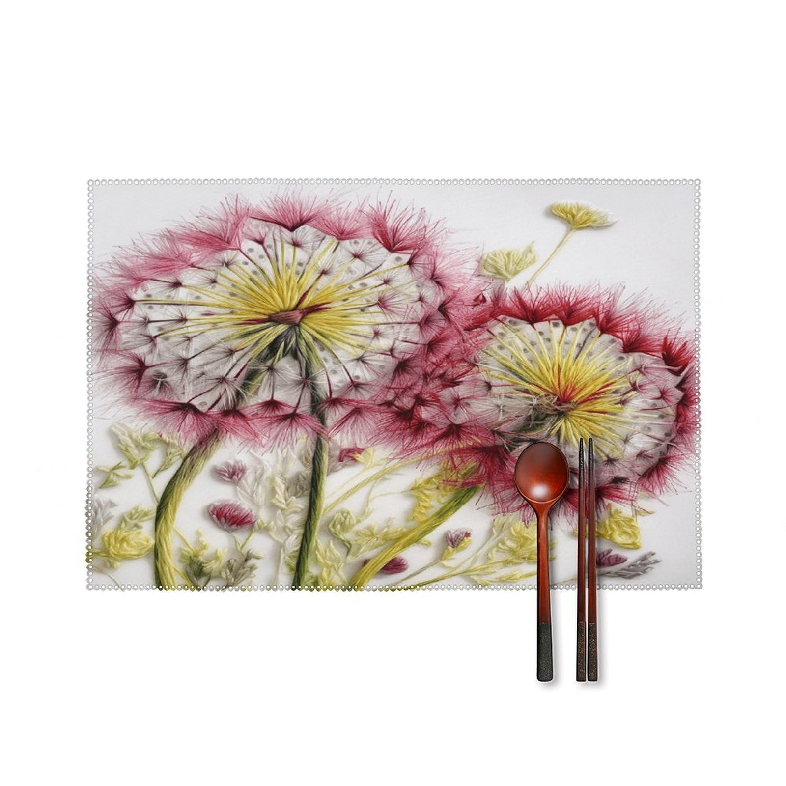 Fodpand Style Embroidery Pattern Placemats Set Of 4 Place Mats Table Mats