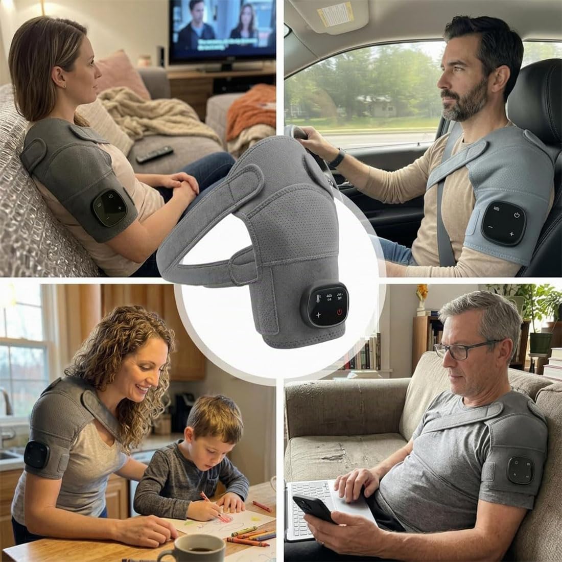Hewelth Triple Method Schulter-Massagegerät, Relevo 3-in-1 Schultermassager, Tragbarer, Ergonomisch, Unisex, Schultermassage Gerät Mit Wärme, Schluss Mit Schulterschmerzen Linderung in Minuten (#1)