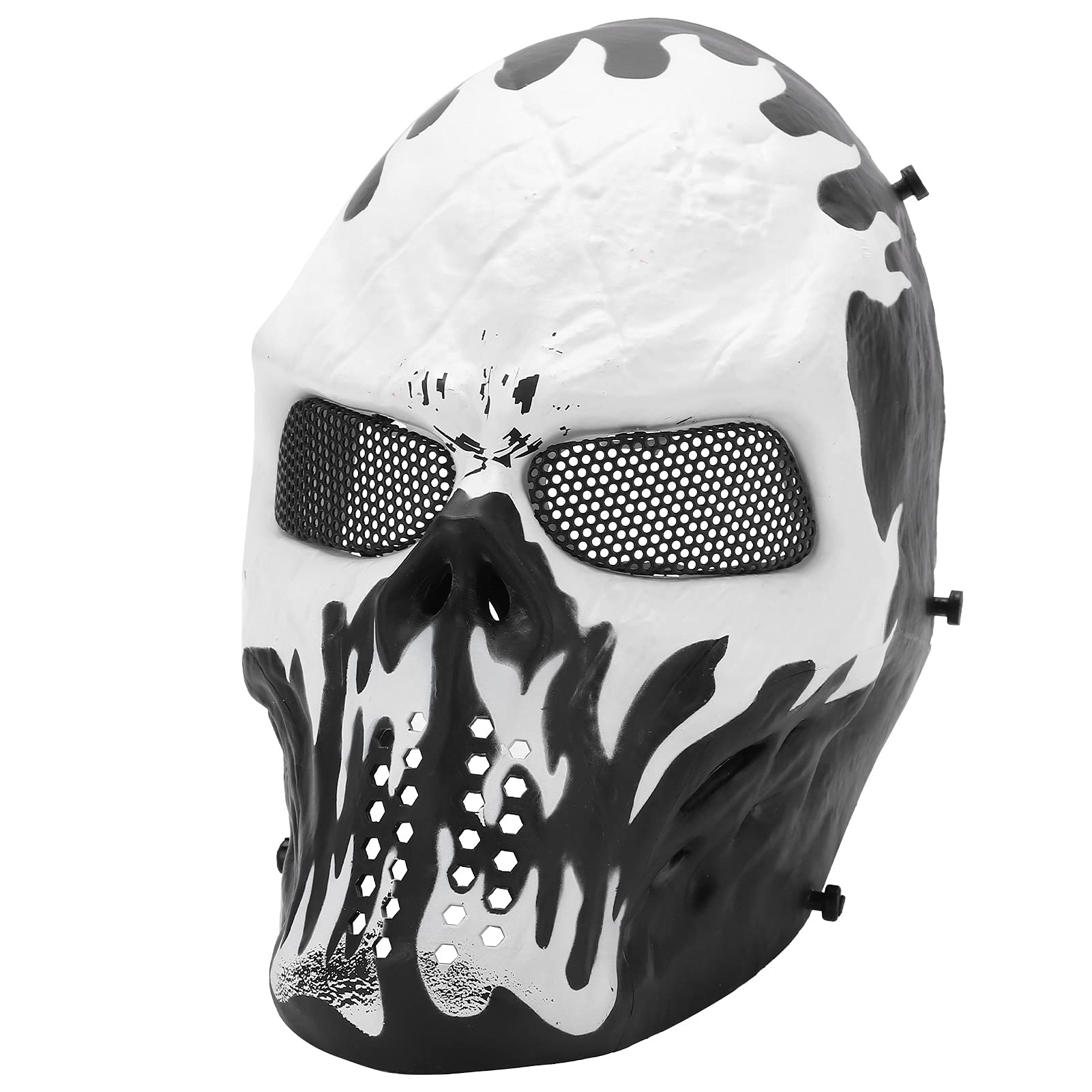 Maschera Wohpnle Skull, Spooky Skull Full Face Mask con protezione per gli occhi per cosplay Movie Paintball Halloween Maschere spaventose