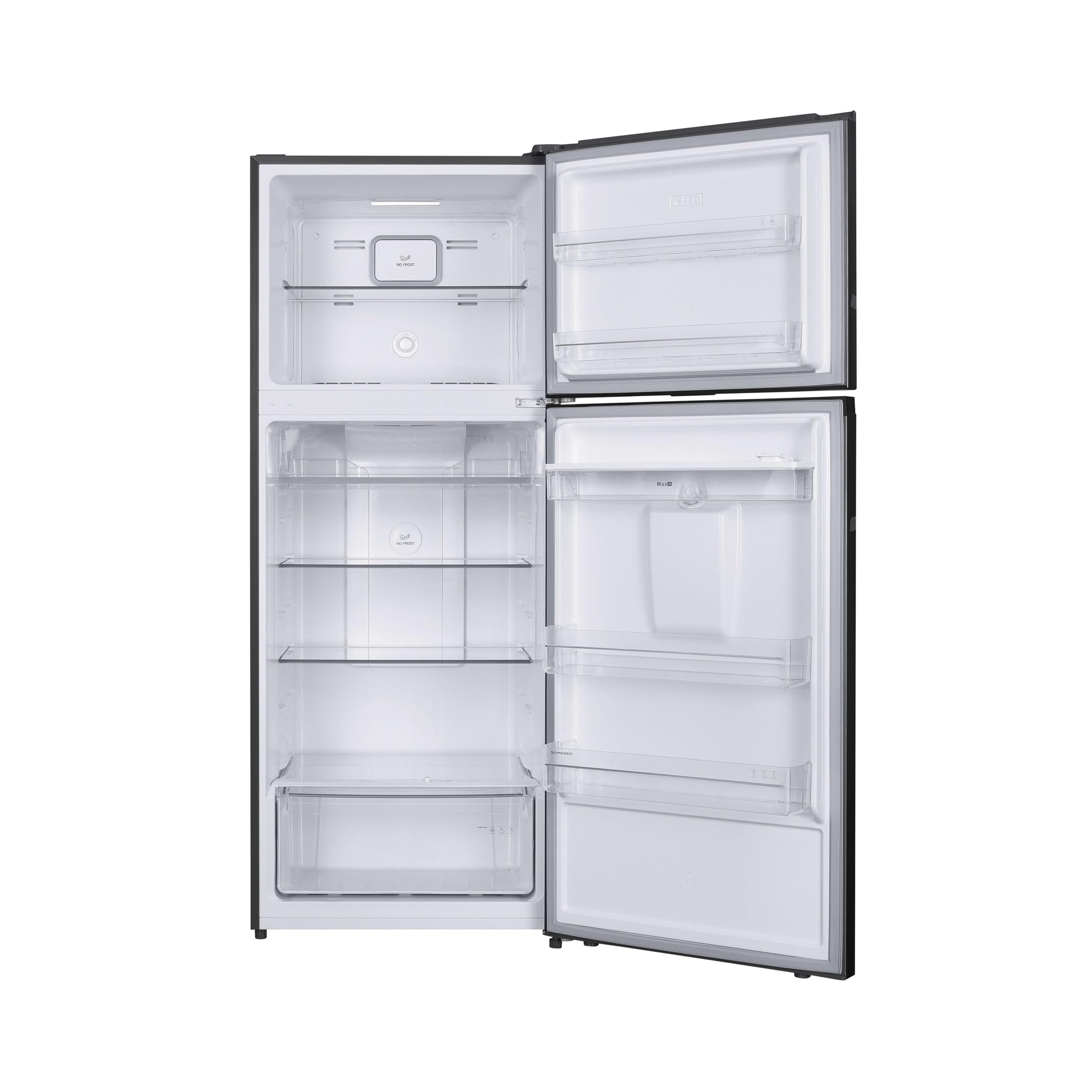 Schneider SCDD413NFWD-XE - Réfrigérateur double porte 413L Inox
