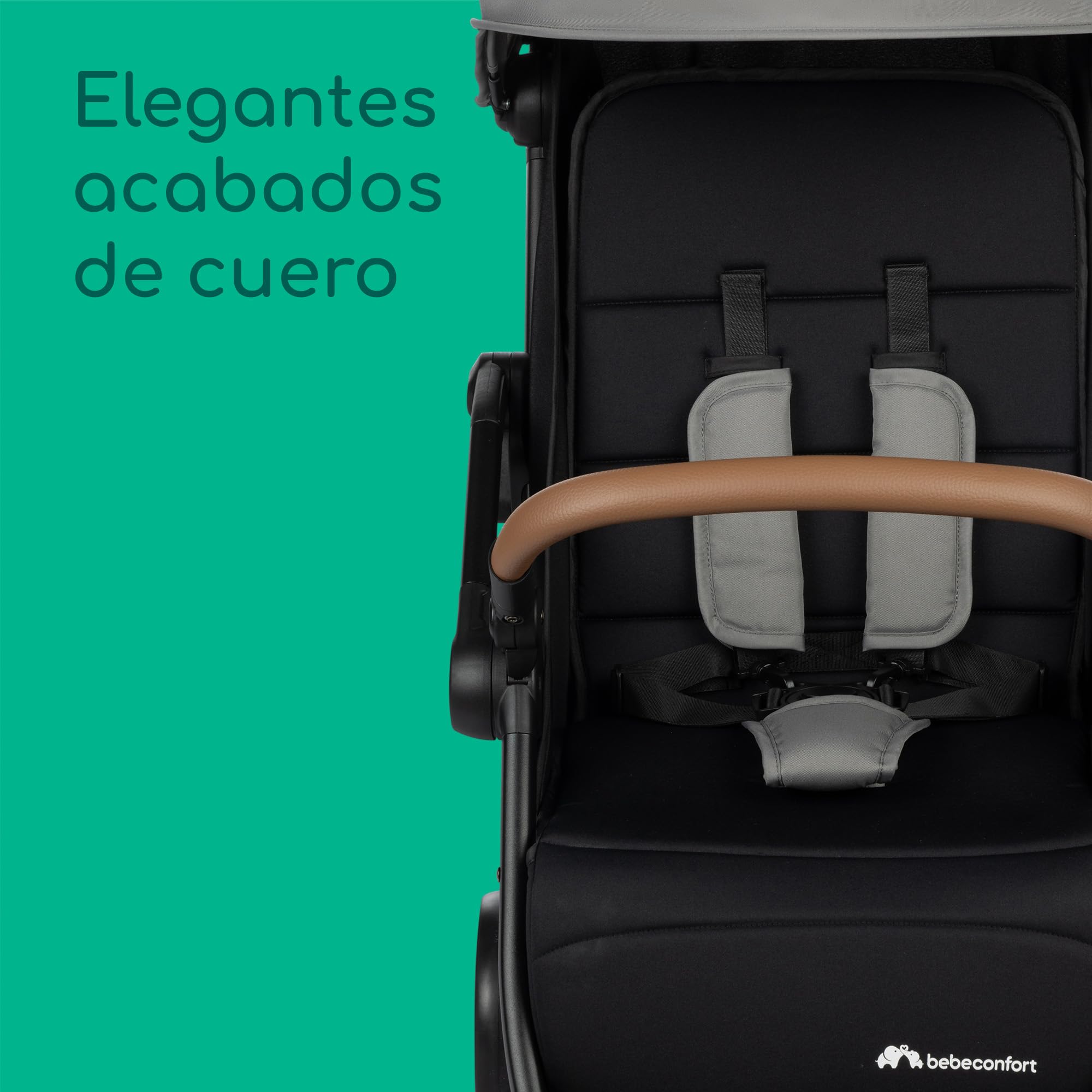 Bebeconfort Sunlite, Silla paseo bebé, 0-4 años(máx. 22kg), Silla de paseo ligera (7,2kg), Posición tumbada, Plegado automático y compacto, Reclinado con 1 mano, Gran Cesta (5 kg), Tinted Grey