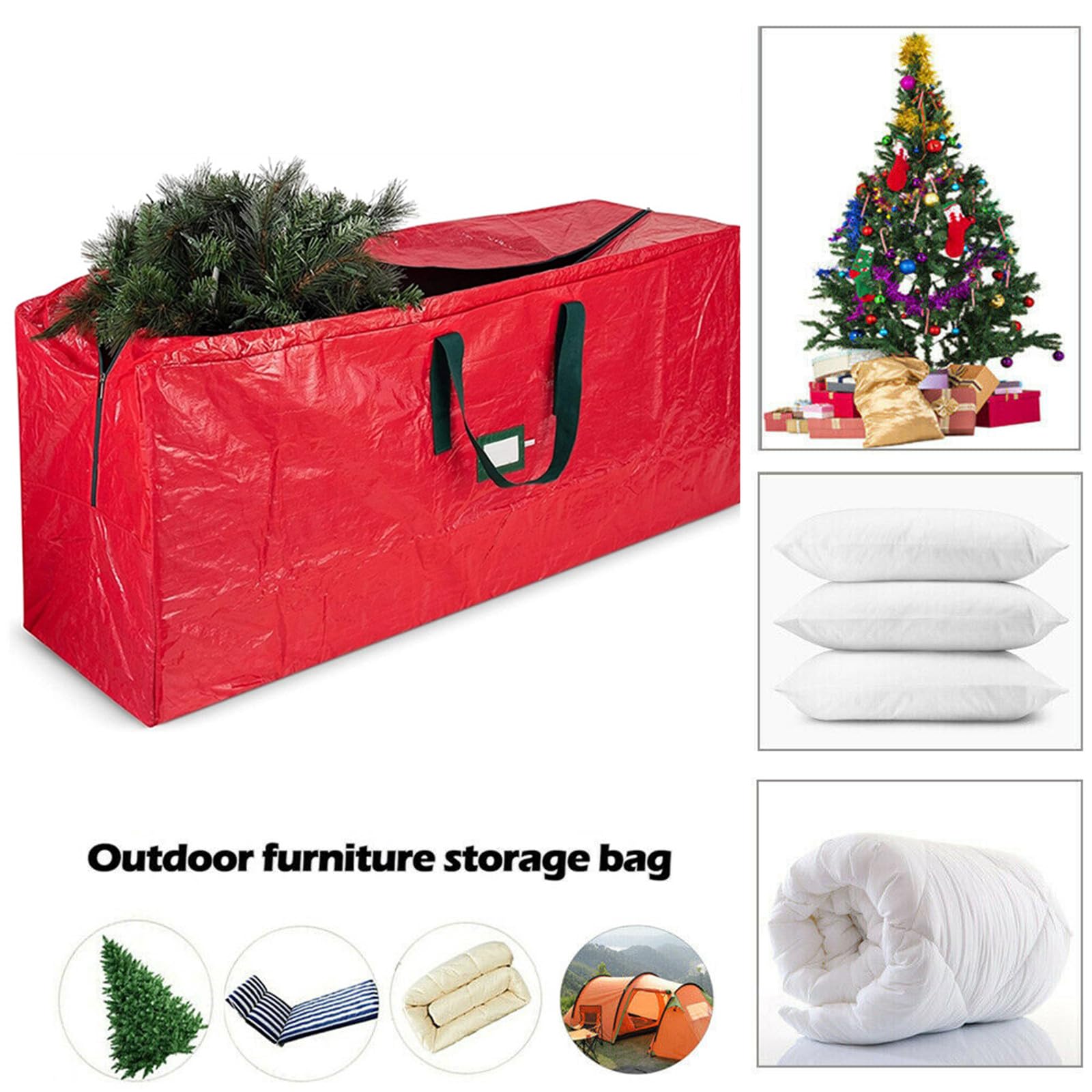 Sacca Per Albero Di Natale Impermeabile - Custodia In Tessuto Oxford 600D Per Alberi Fino A 2.3m Con Cerniera - Foto 12