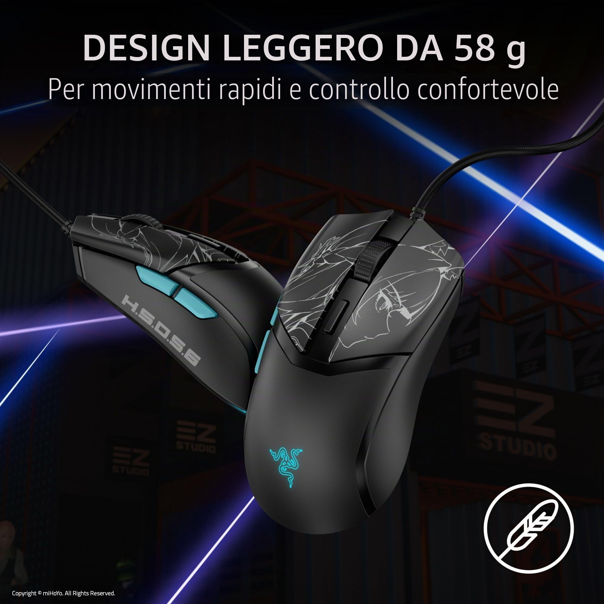 Razer Cobra - Mouse da gioco cablato, peso 58 g, leggero, Zenless Zone Zero