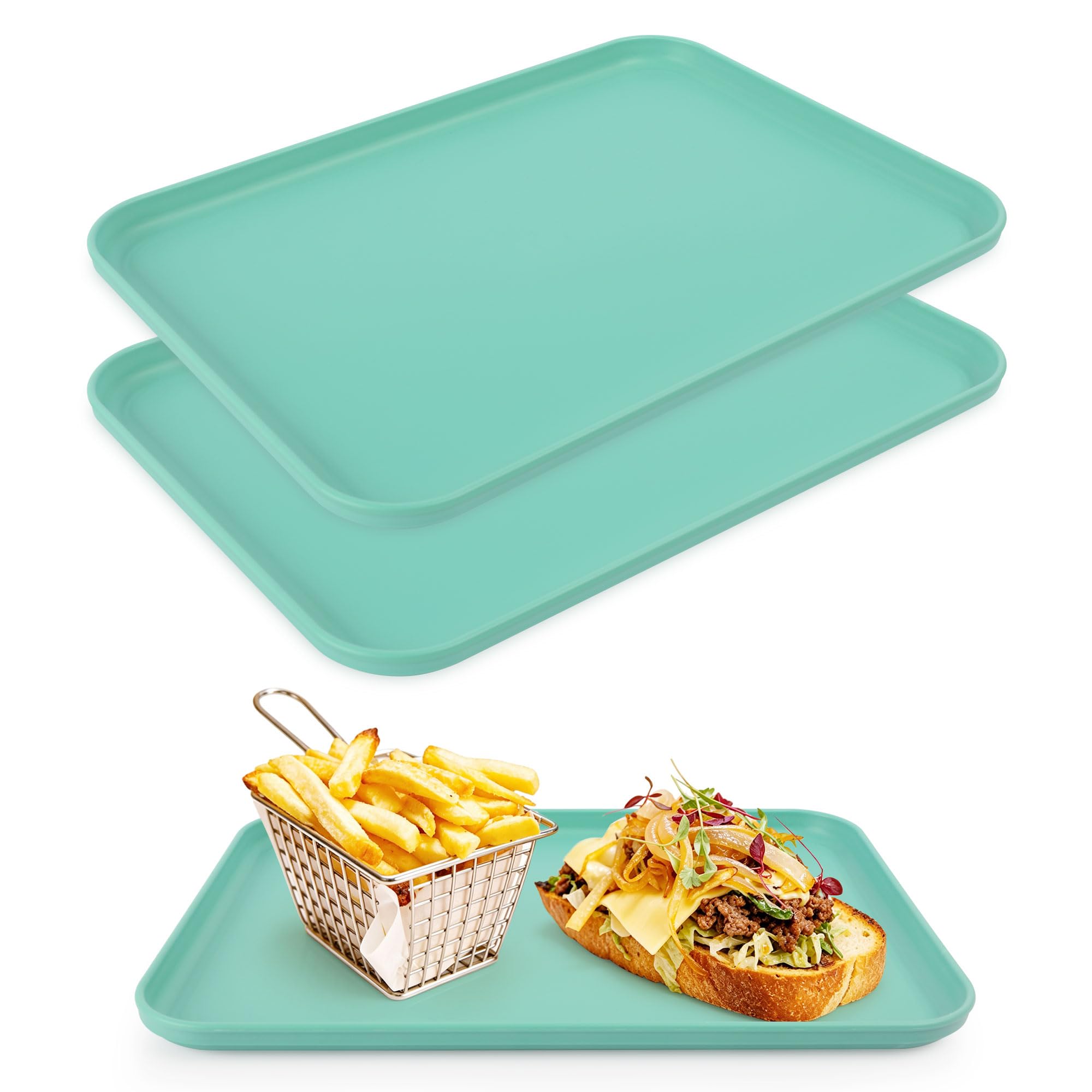 SOSMAR Rectangular Serving Trays, 12.2 x 8.66in Reusable Plastic Trays