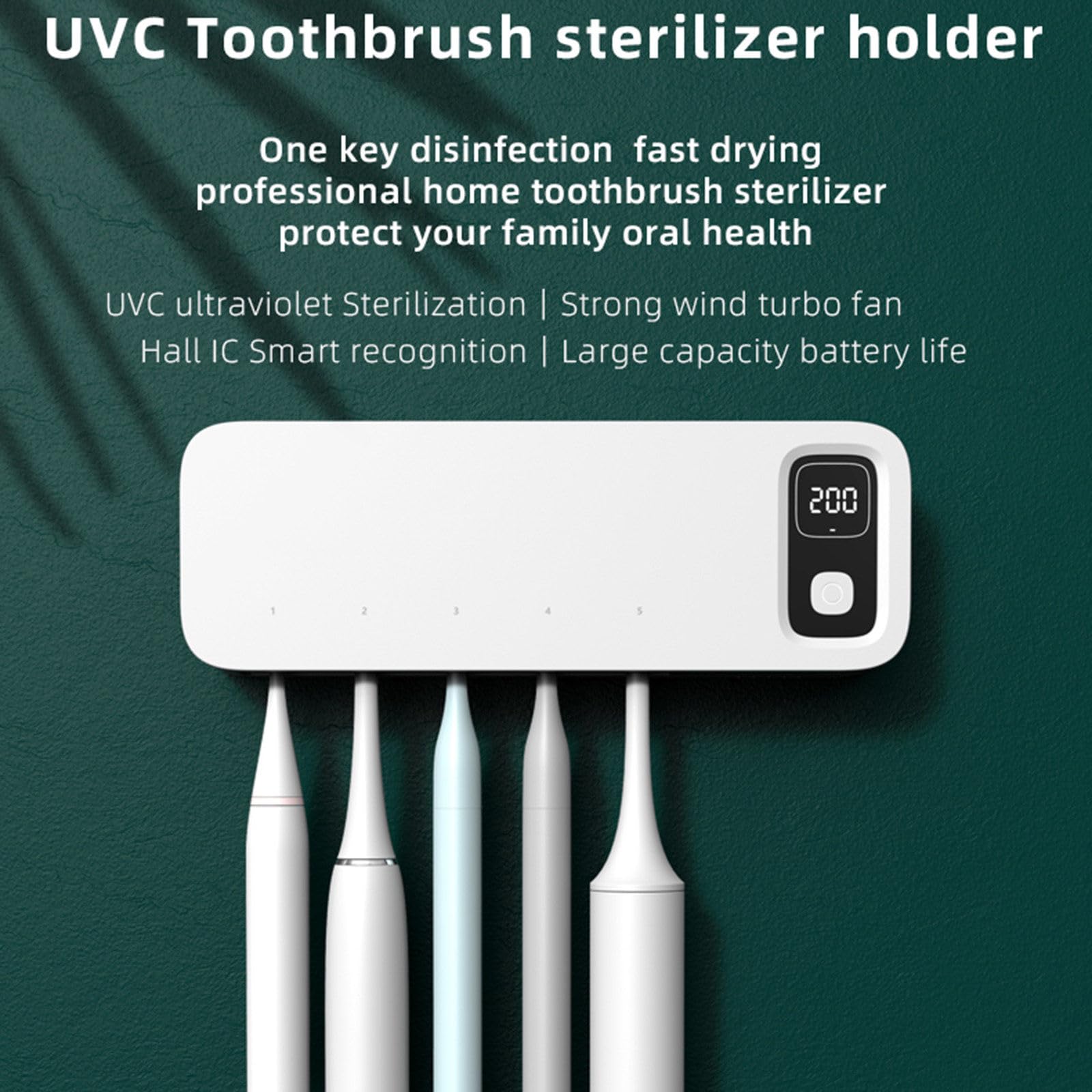 Soporte inteligente para cepillos de dientes, caja de almacenamiento montada en la pared para baño sin perforaciones, soporte eléctrico para cepillos de dientes con 5 ranuras,Pink