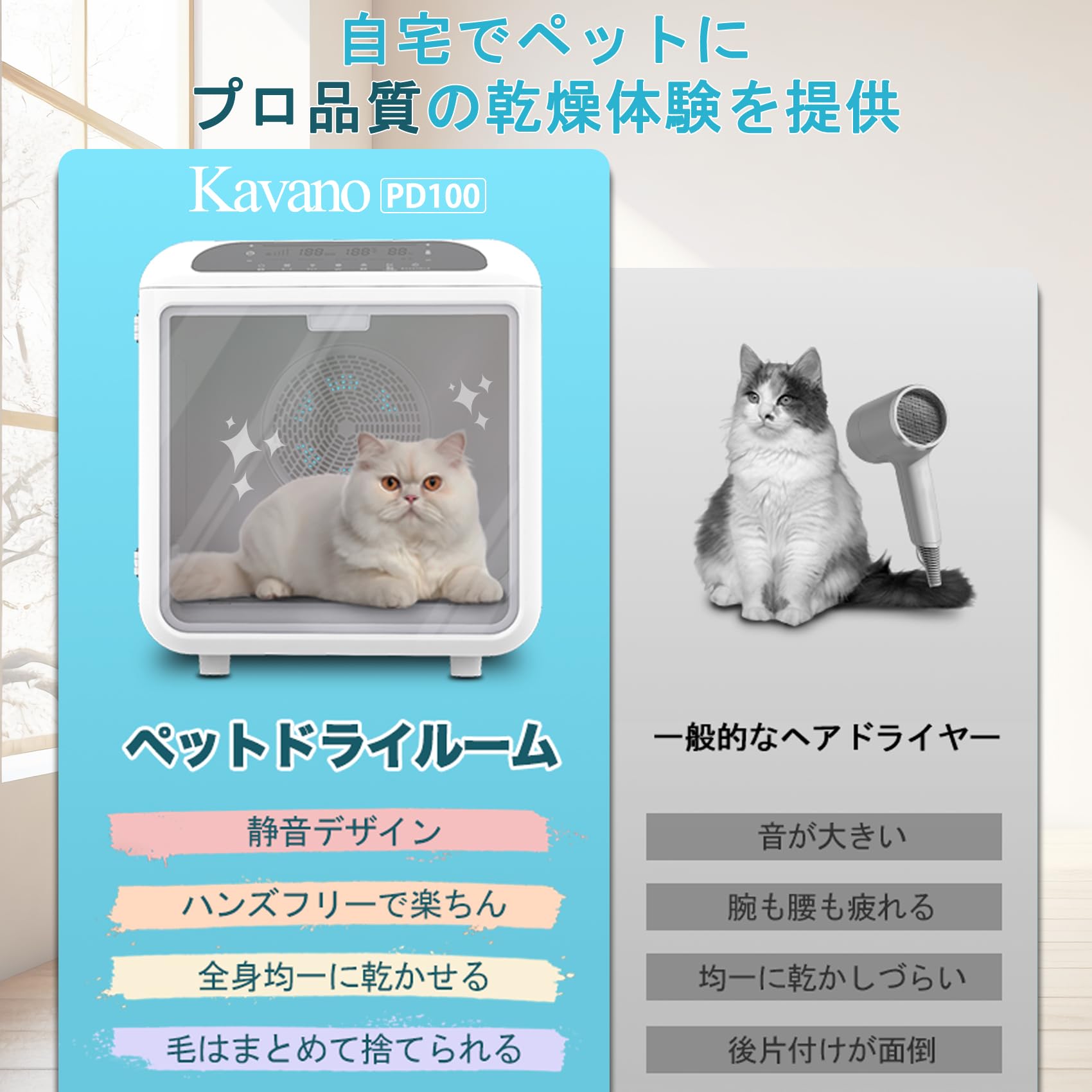 ペットドライルーム 72L大容量 ドライヤー 360°全方位送風 マイナスイオン Amazon.co.jp: Kavano ペットドライルーム 72L 大容量 360°全方位送風