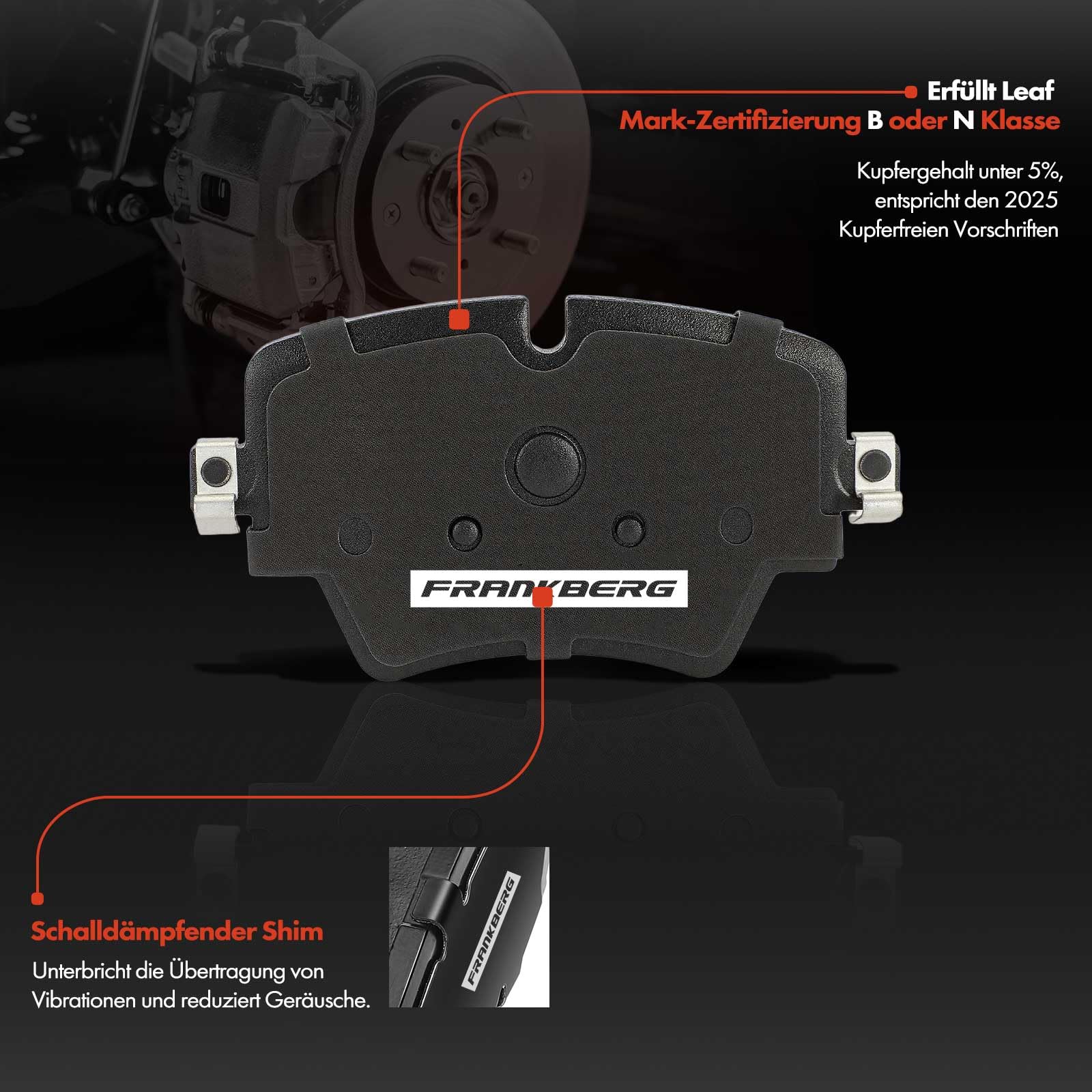 Frankberg 2 x tarcze hamulcowe + 4 x klocki hamulcowe przednie, kompatybilne z Touring G21, G81, 3, G20, G28, G80, 4, Cabriolet G23 G83, zamiennik # 34106884492