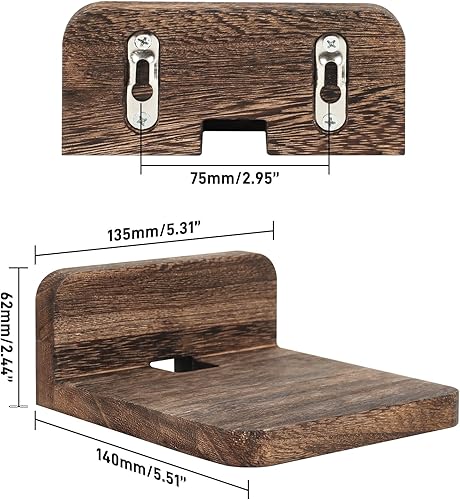 Miniatura 3 de Wood - Soporte de altavoz montado en la pared, soporte para cámara de monitor, estante pequeño para altavoz Bluetooth, cámara web, teléfonos