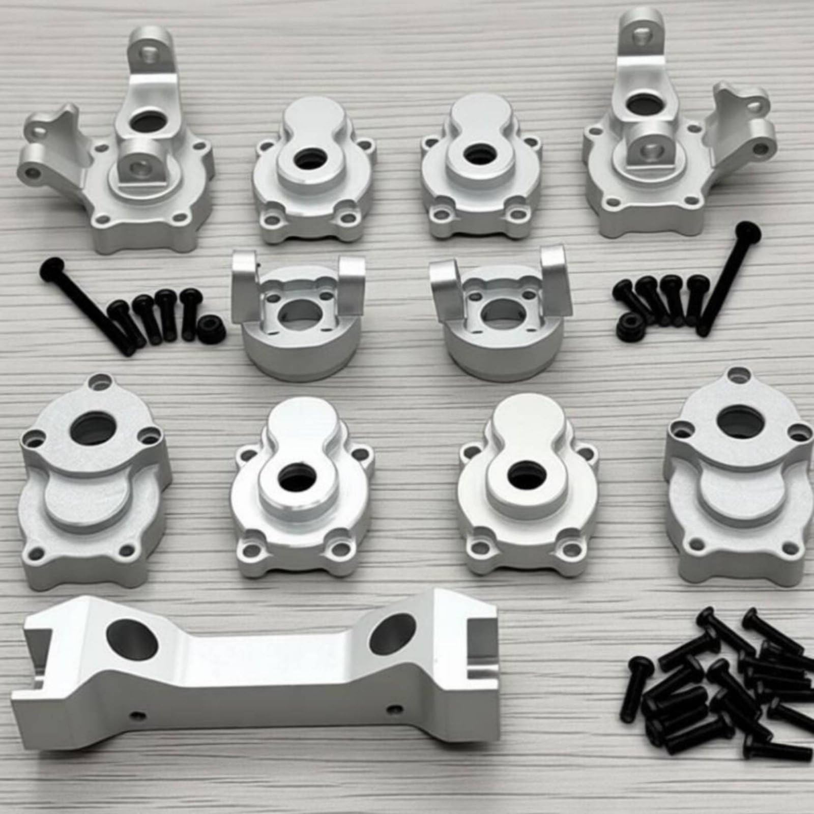 Ricambi Auto RC Set Tazza Sterzo Kit Snodo Anteriore Posteriore Supporto Tirante in Metallo Leggero per YK4102 YK4103 YK6101 Adatto per Riparazione, Blu